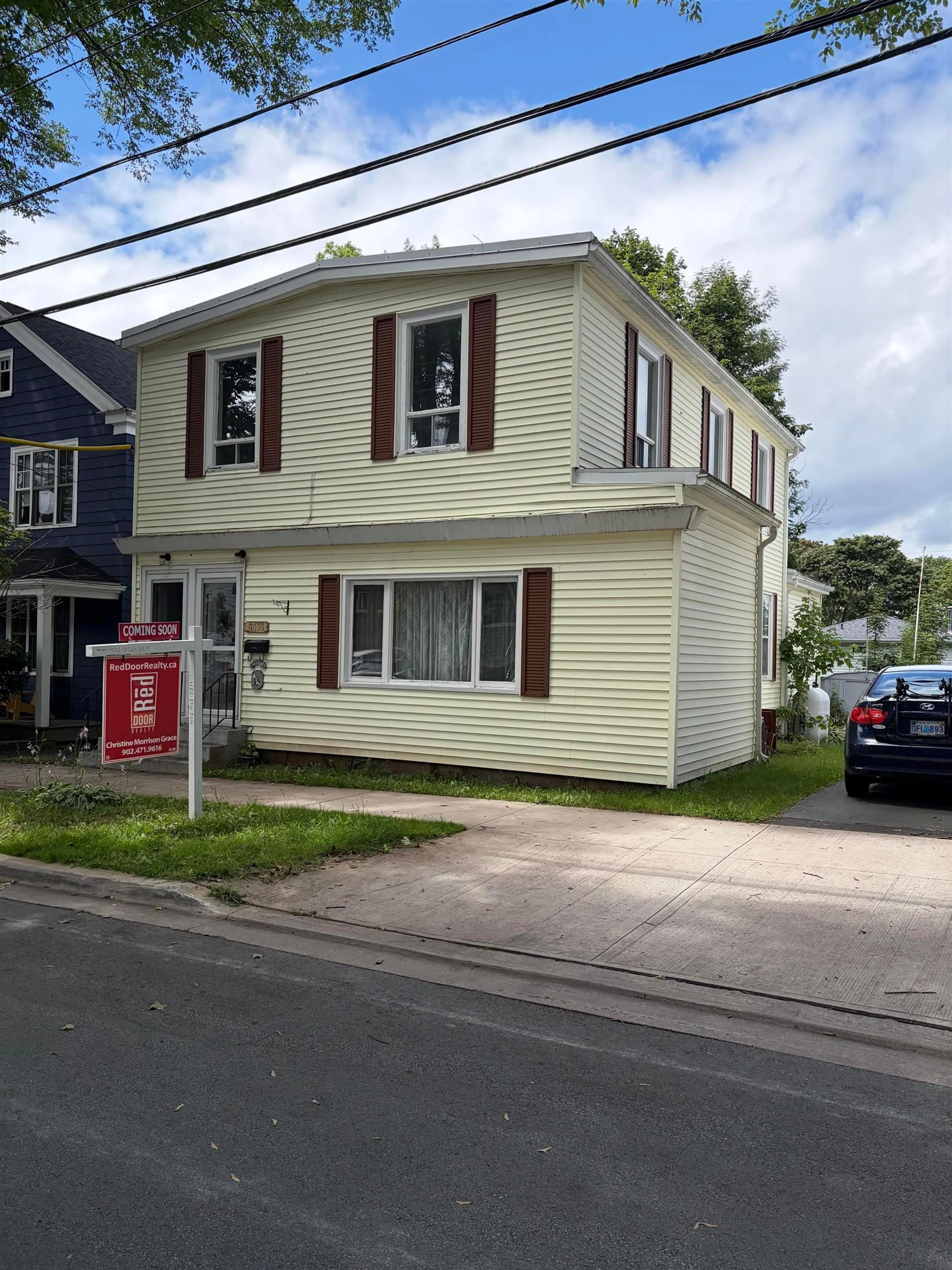 Home with vinyl exterior material, street for 6355/6357 Cork St, Halifax Nova Scotia B3L 1Z3
