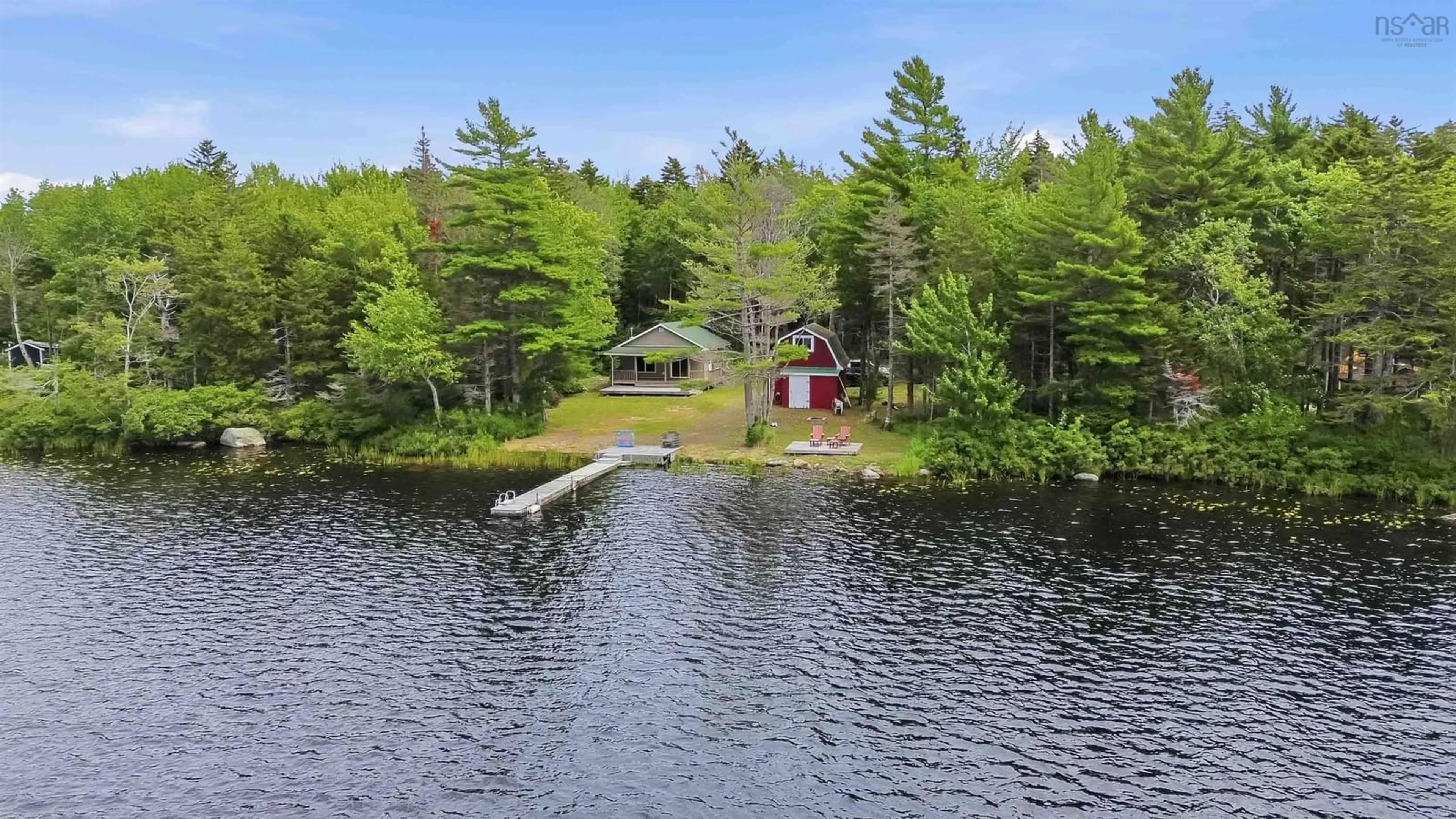 A pic from outside/outdoor area/front of a property/back of a property/a pic from drone, water/lake/river/ocean view for 159 Jims Boulder Rd, North Range Nova Scotia B0W 1H0