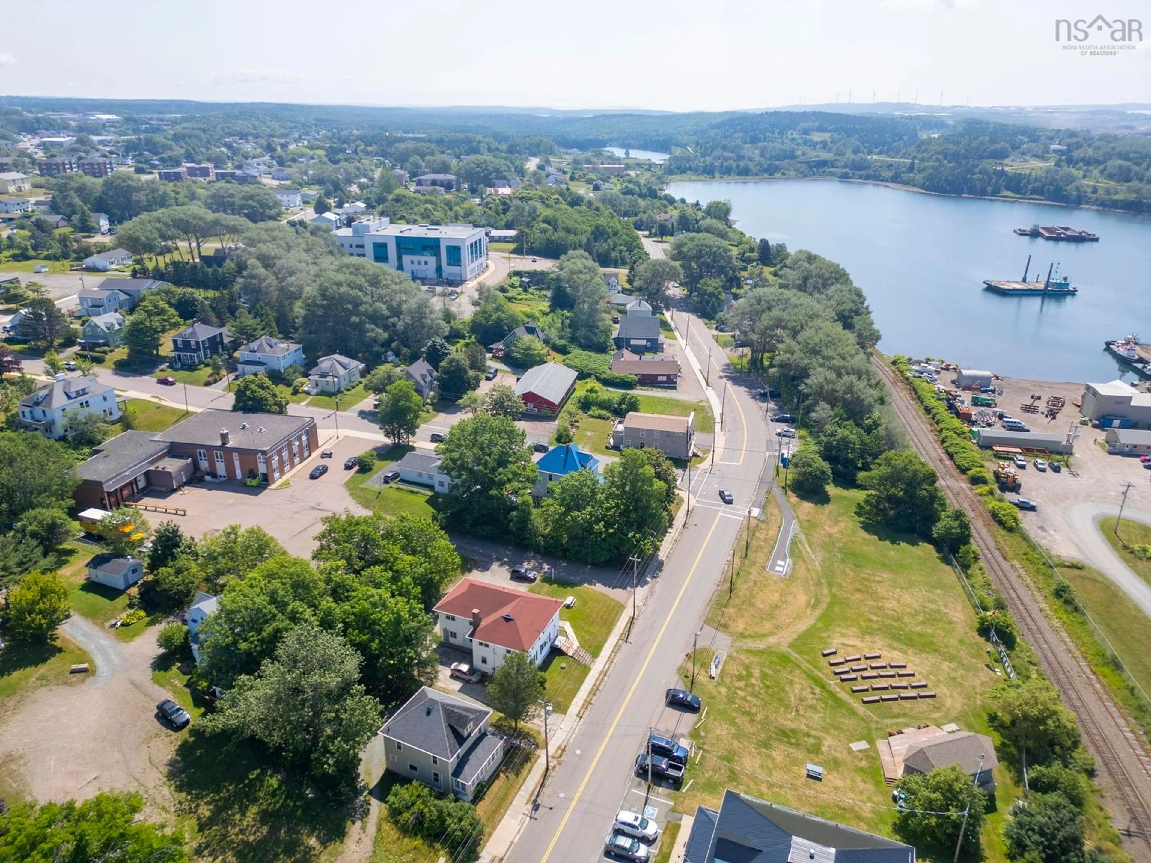 A pic from outside/outdoor area/front of a property/back of a property/a pic from drone, water/lake/river/ocean view for 412 Granville Street, Port Hawkesbury Nova Scotia B9A 2M7