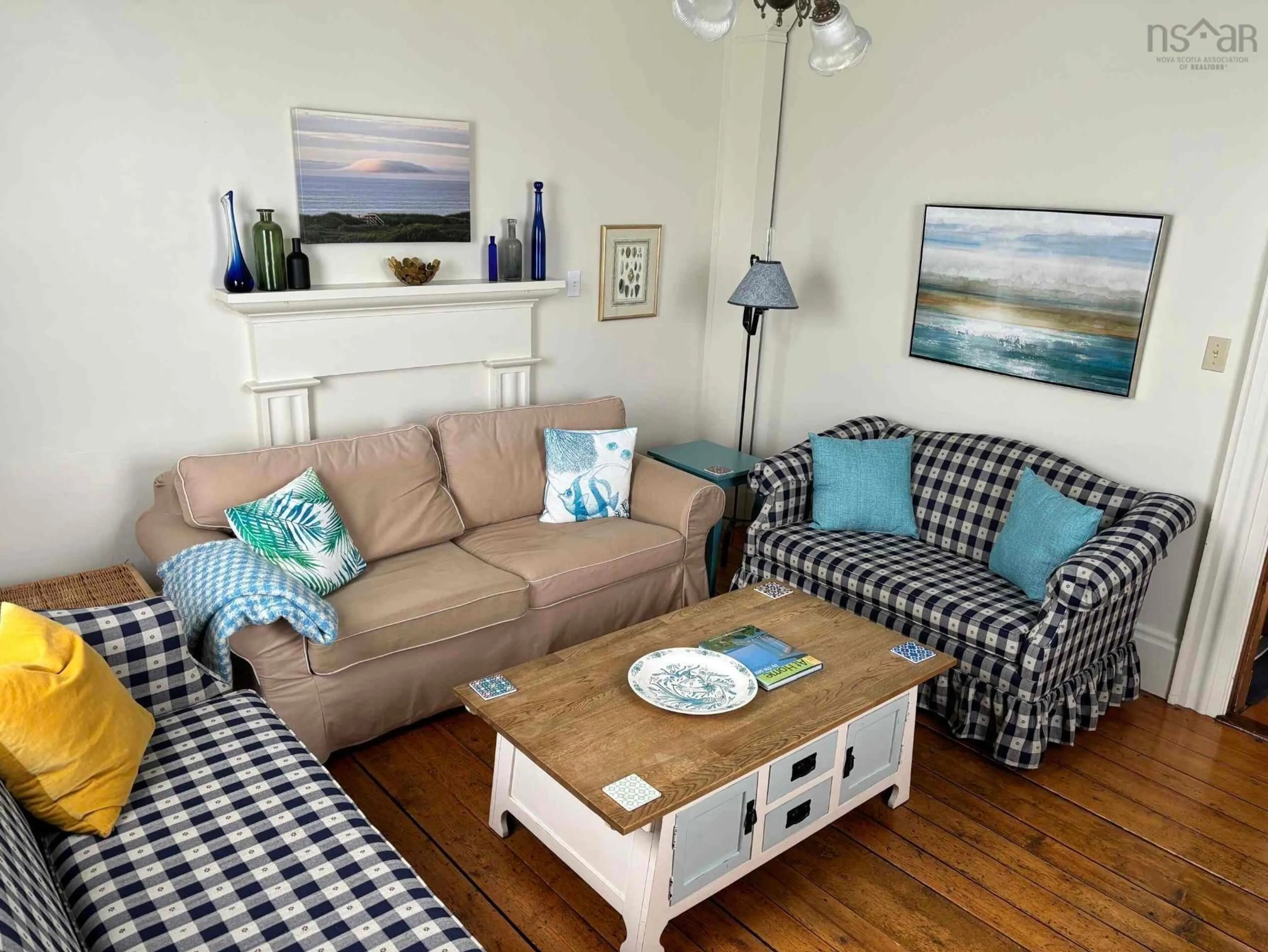 Living room with furniture, wood/laminate floor for 247 Lower Lahave Rd, Riverport Nova Scotia B0J 2X0