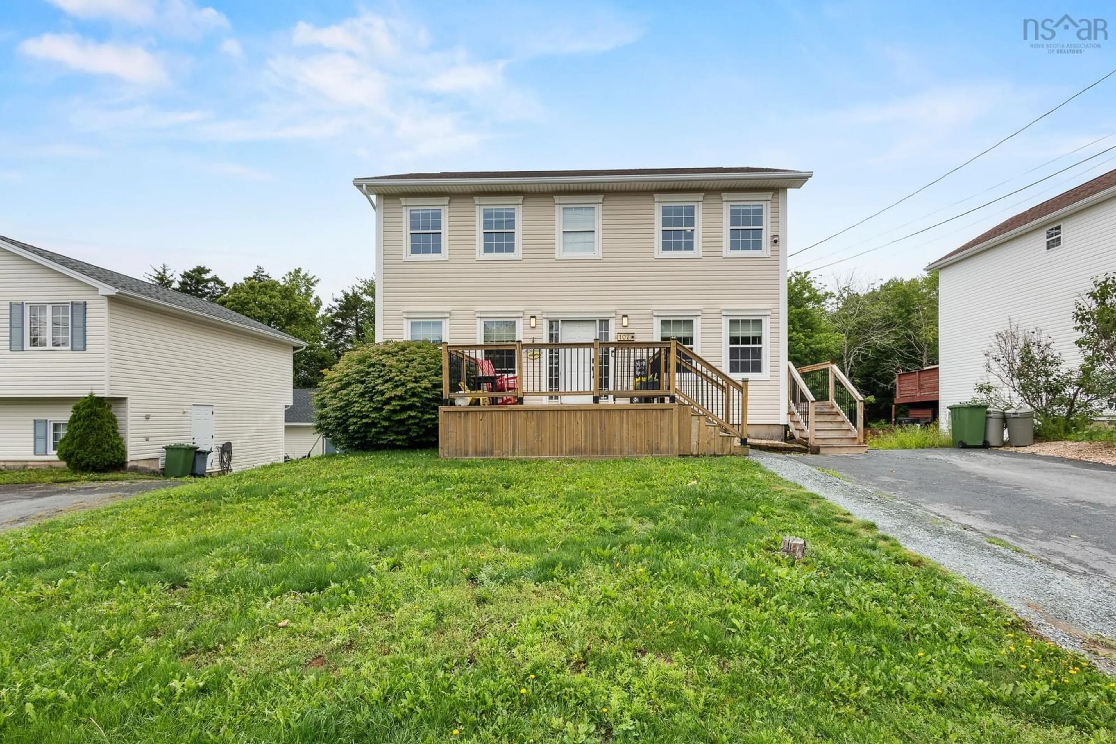A pic from outside/outdoor area/front of a property/back of a property/a pic from drone, unknown for 107 Bucheron Cres, Middle Sackville Nova Scotia B4E 3E9