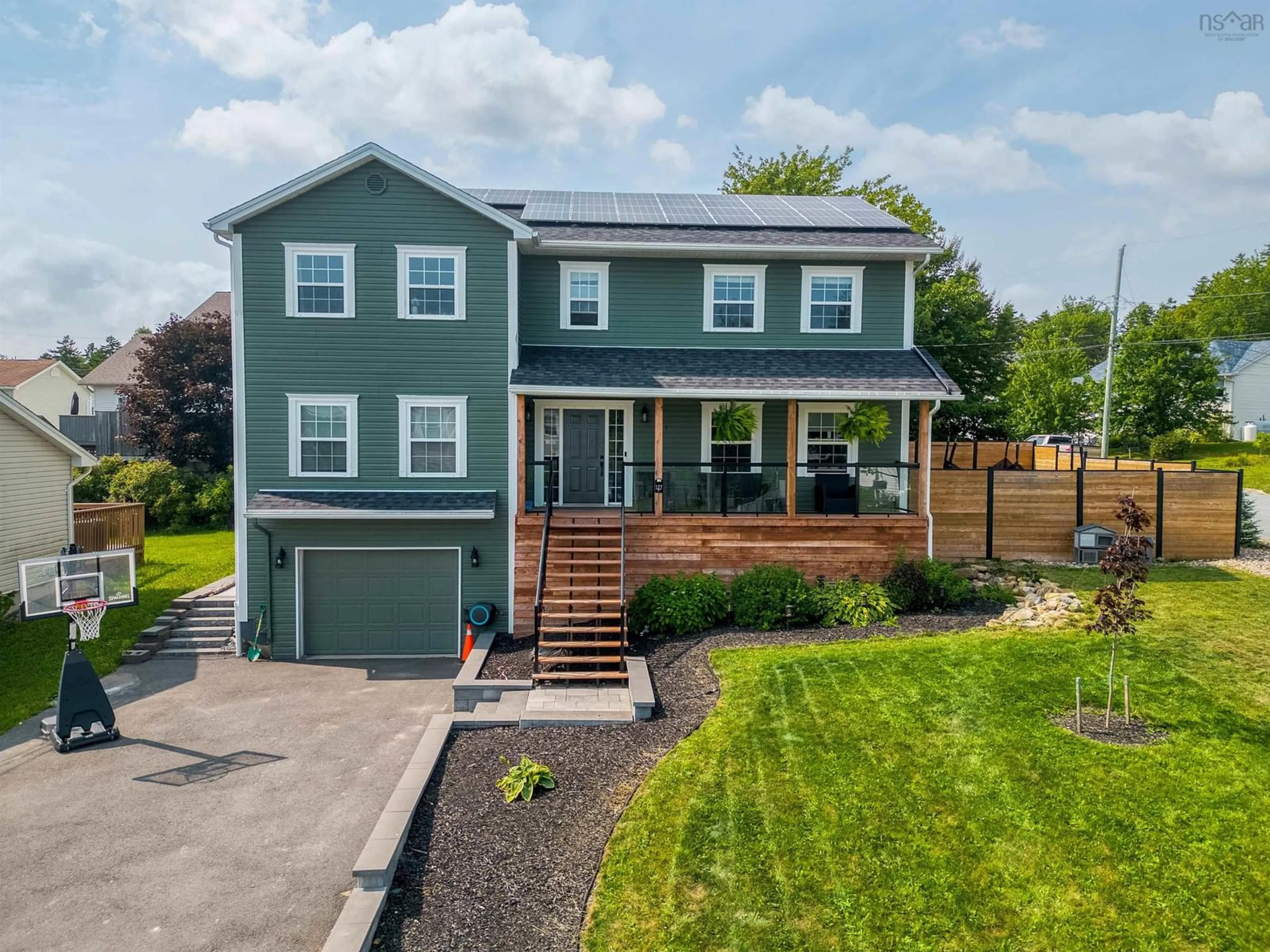 Home with vinyl exterior material, street for 127 Tenon Dr, Middle Sackville Nova Scotia B4E 3J5