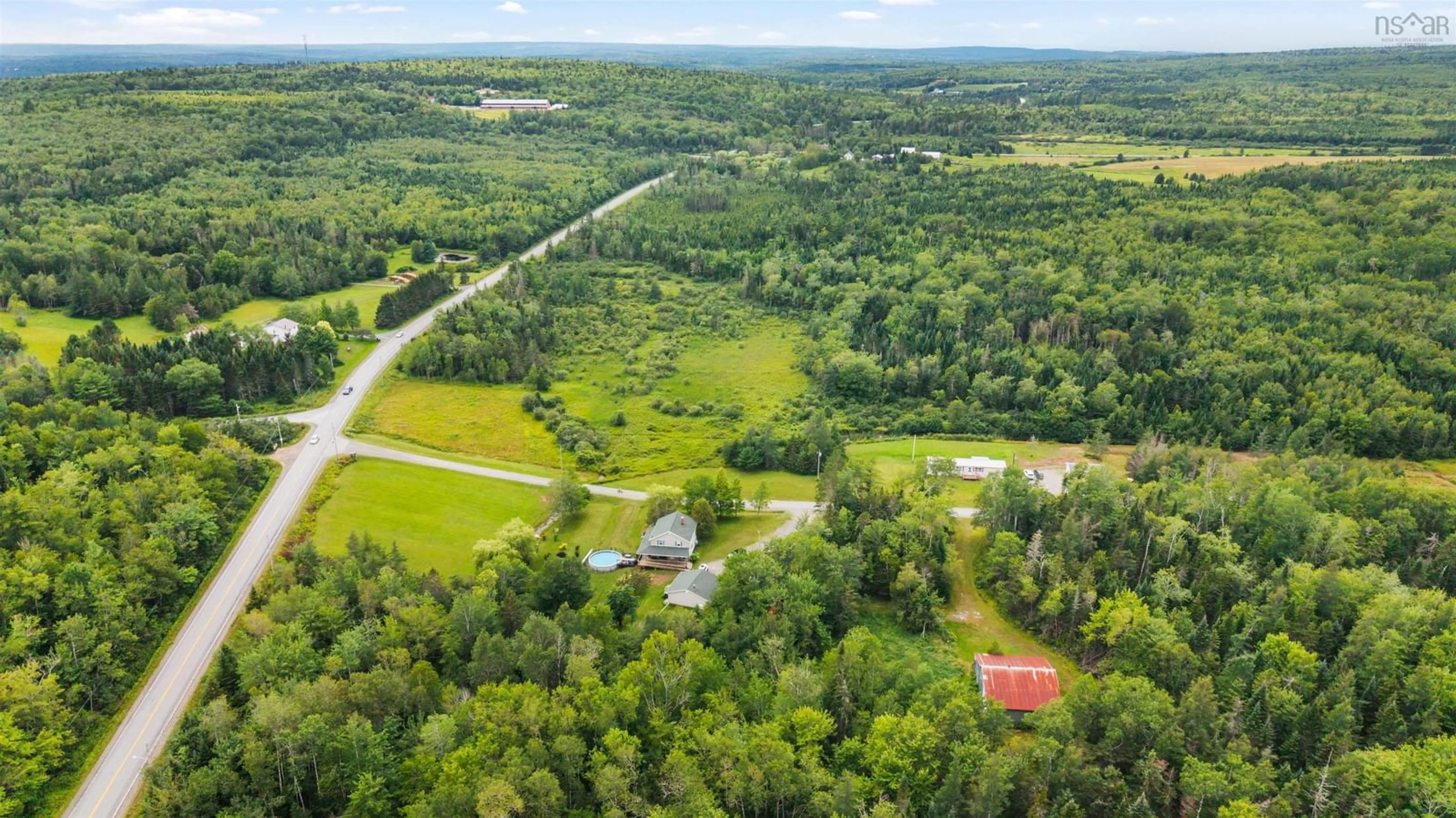 A pic from outside/outdoor area/front of a property/back of a property/a pic from drone, forest/trees view for 40 Urquharts Lane, Chaswood Nova Scotia B0N 2H0