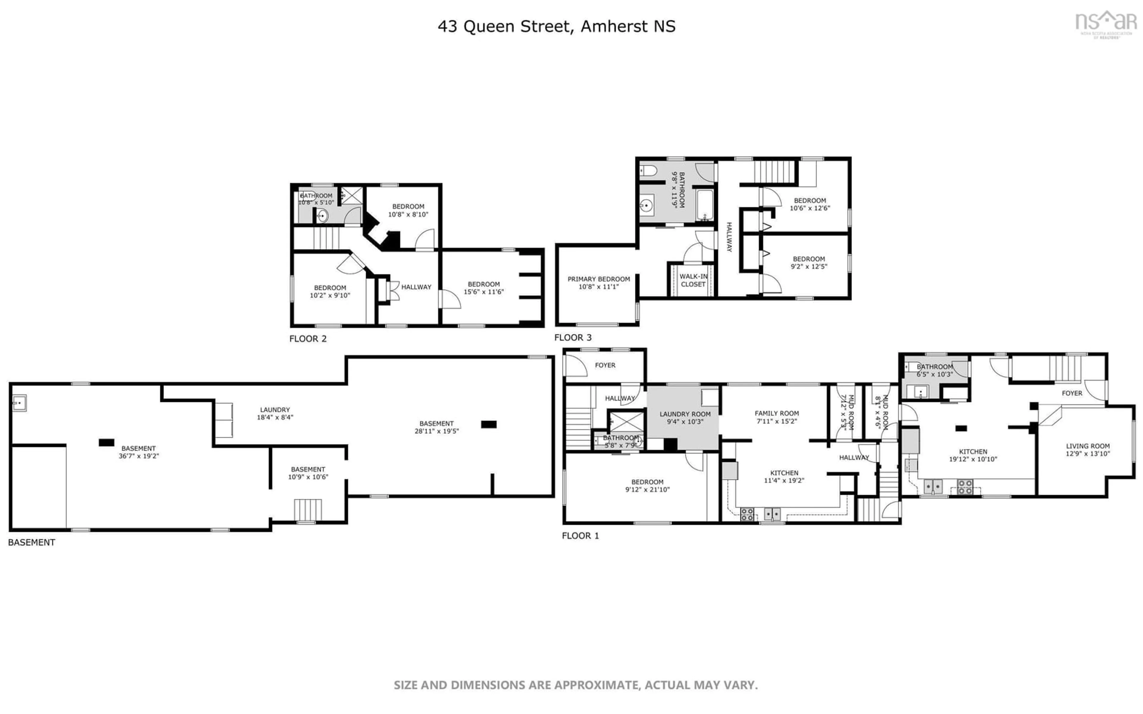 Floor plan for 43 Queen St, Amherst Nova Scotia B4H 1R2