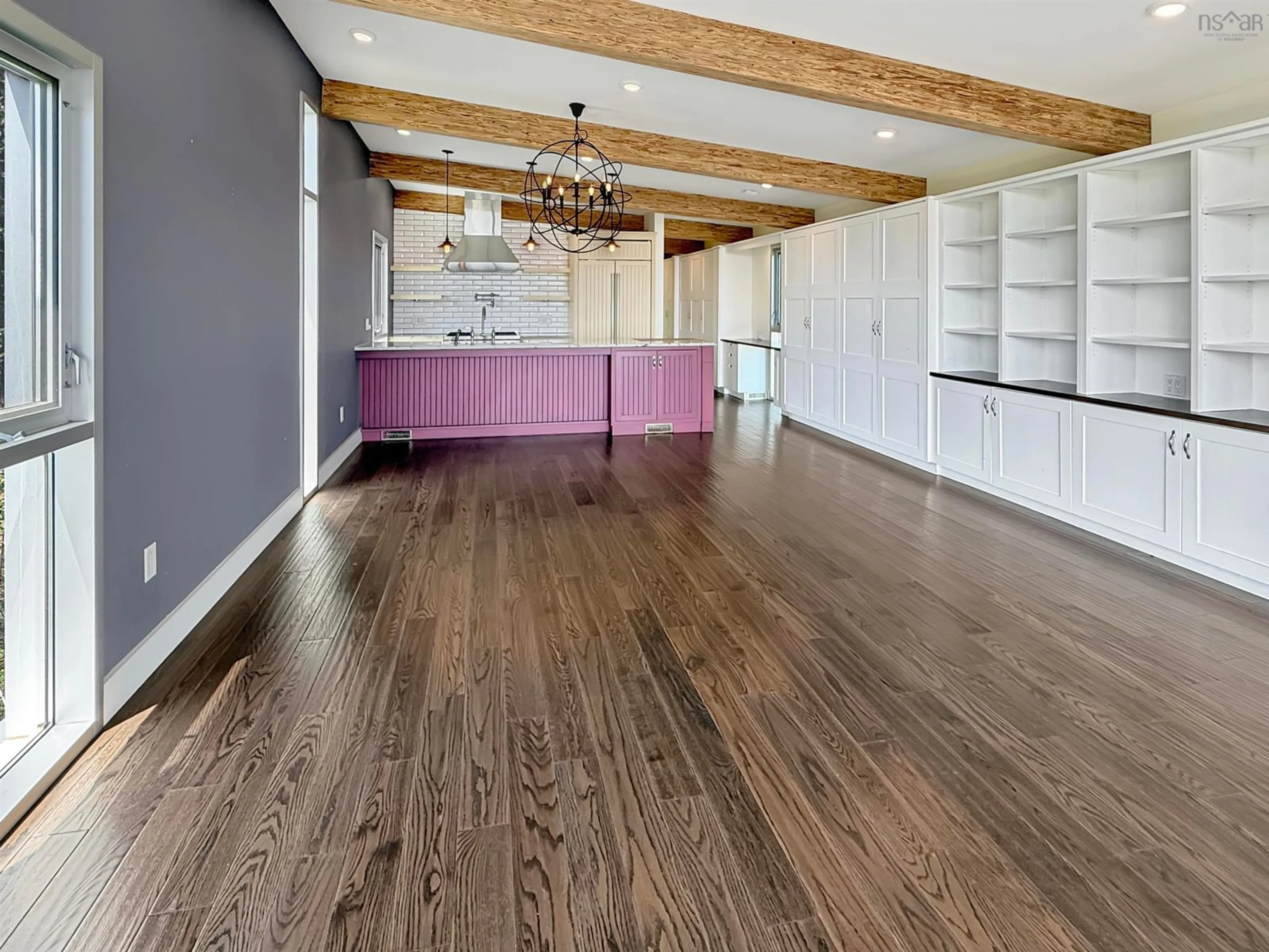 Open concept kitchen, wood/laminate floor for 65 River John Rd, River John Nova Scotia B0K 1N0