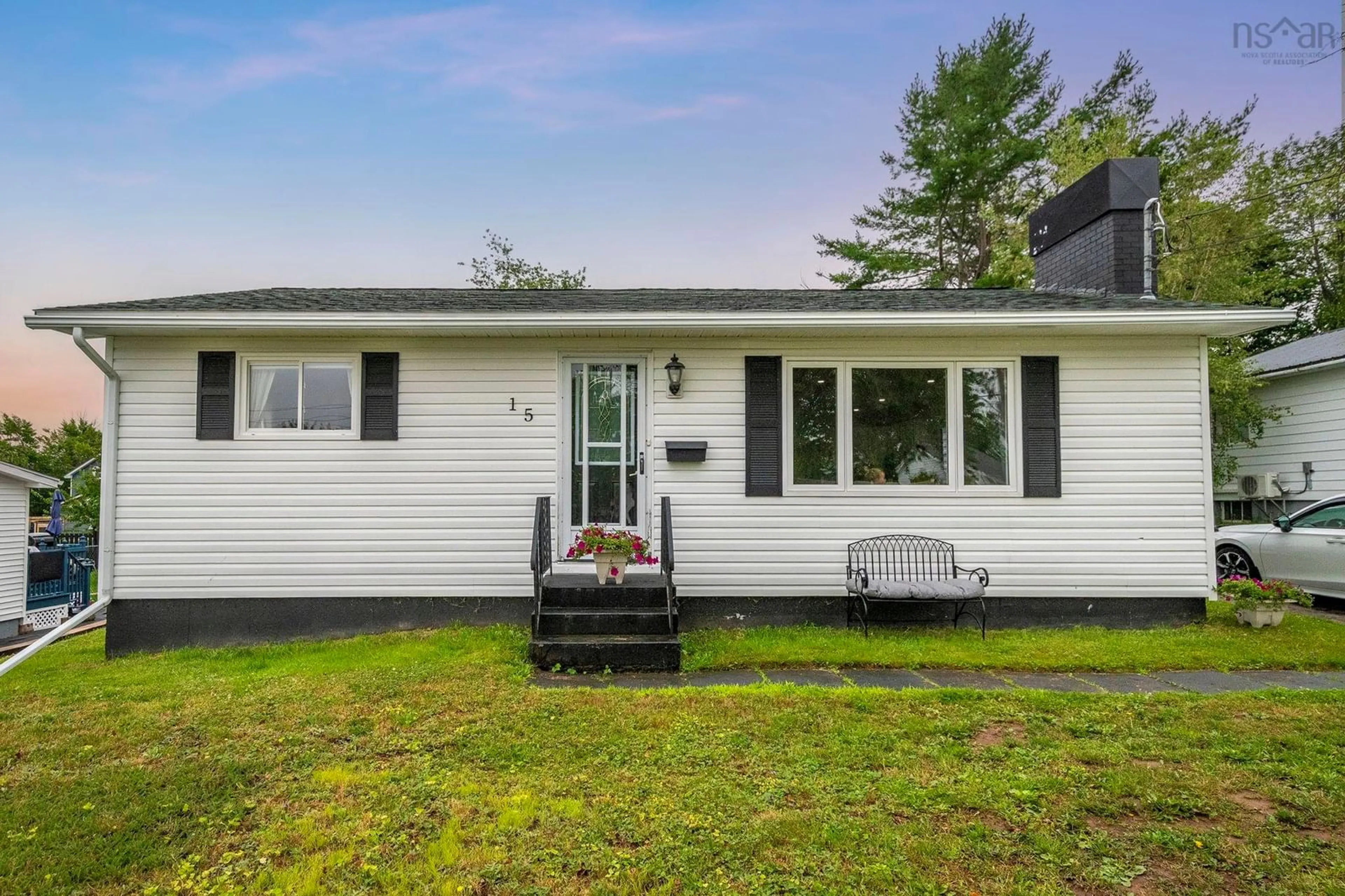 Home with vinyl exterior material, street for 15 Terrace Ave, Stellarton Nova Scotia B0K 1S0
