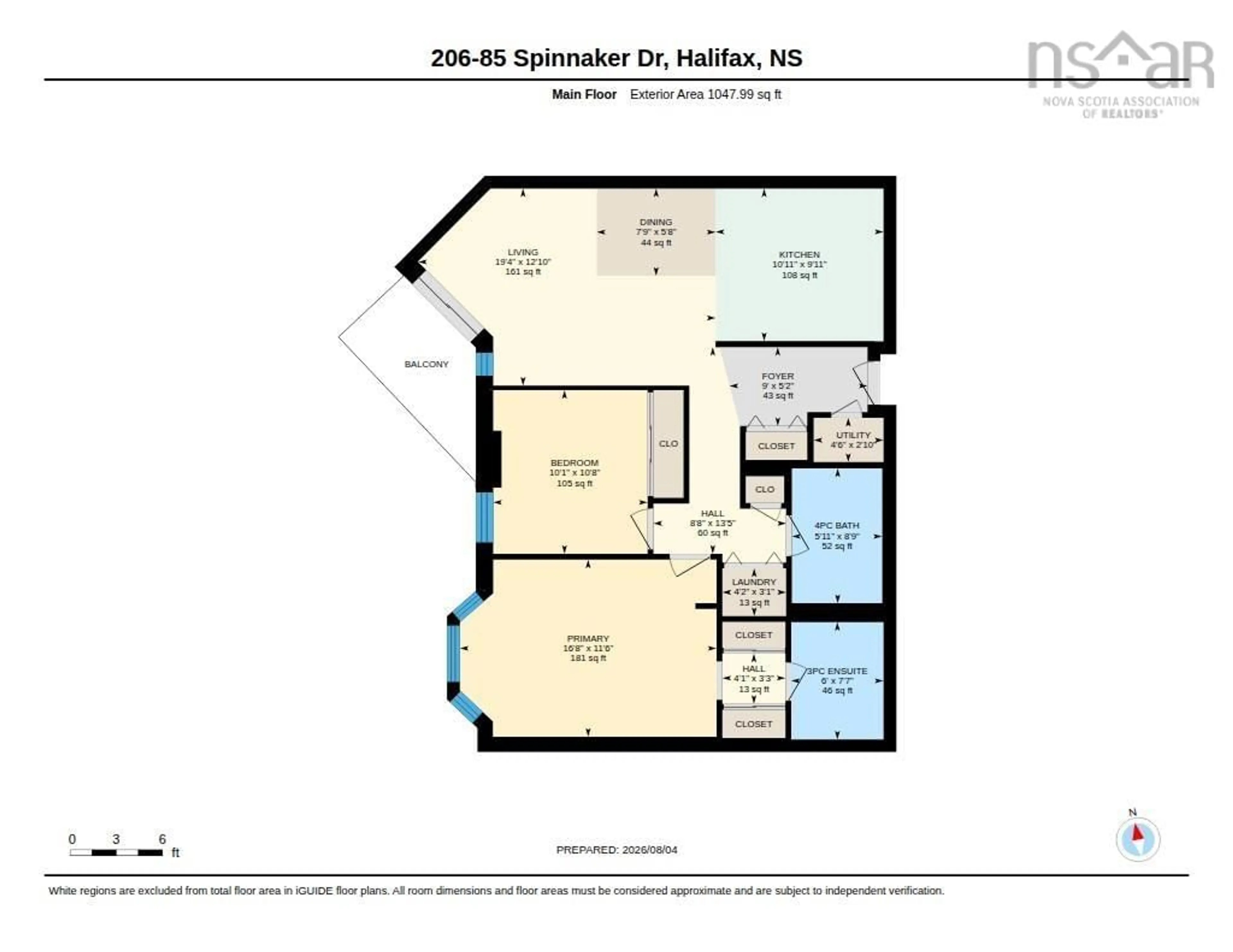 Floor plan for 85 Spinnaker Dr #206, Halifax Nova Scotia B3N 3E3