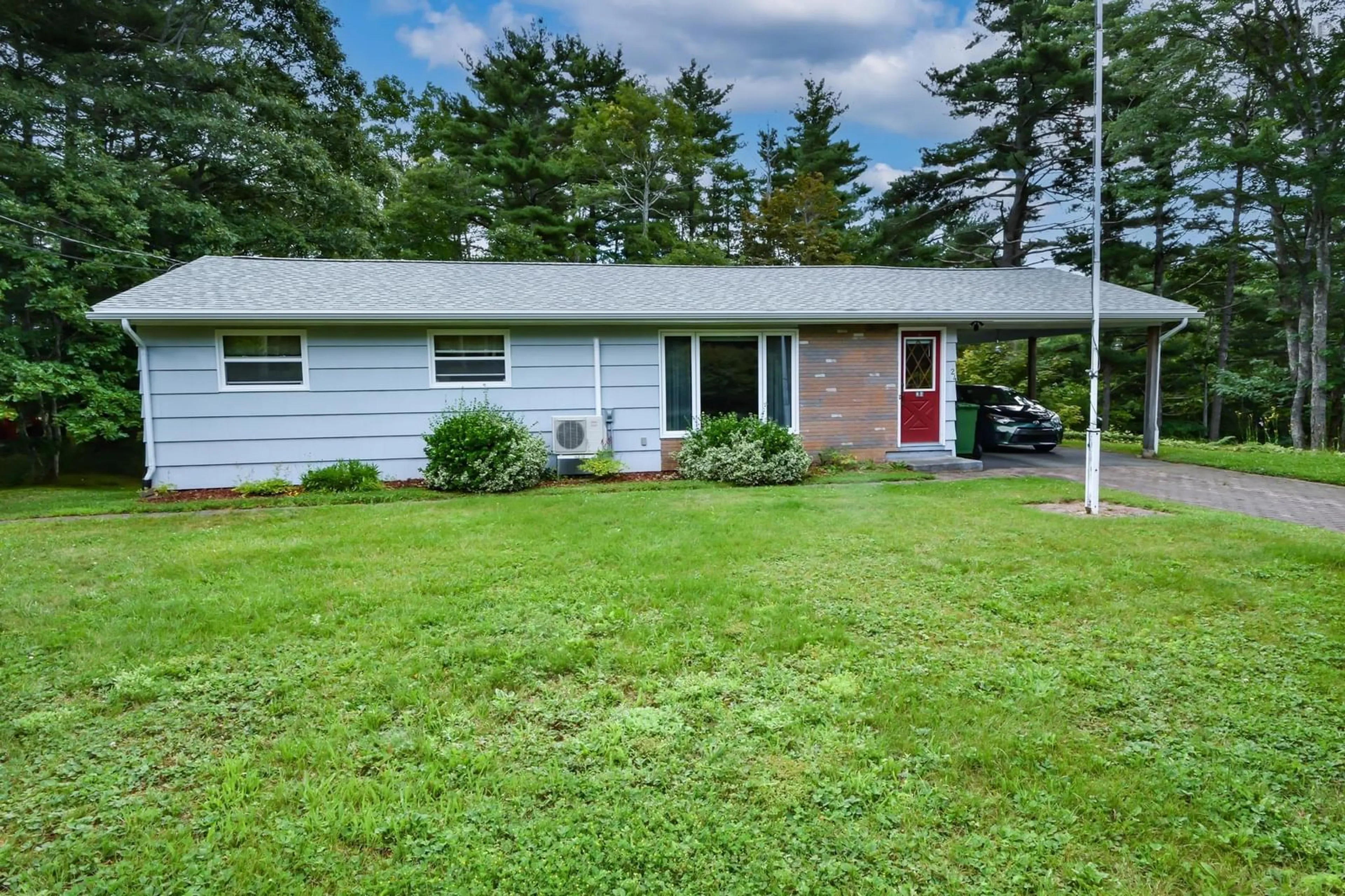Home with vinyl exterior material, street for 24 Green Acres Rd, Pleasantville Nova Scotia B0R 1G0