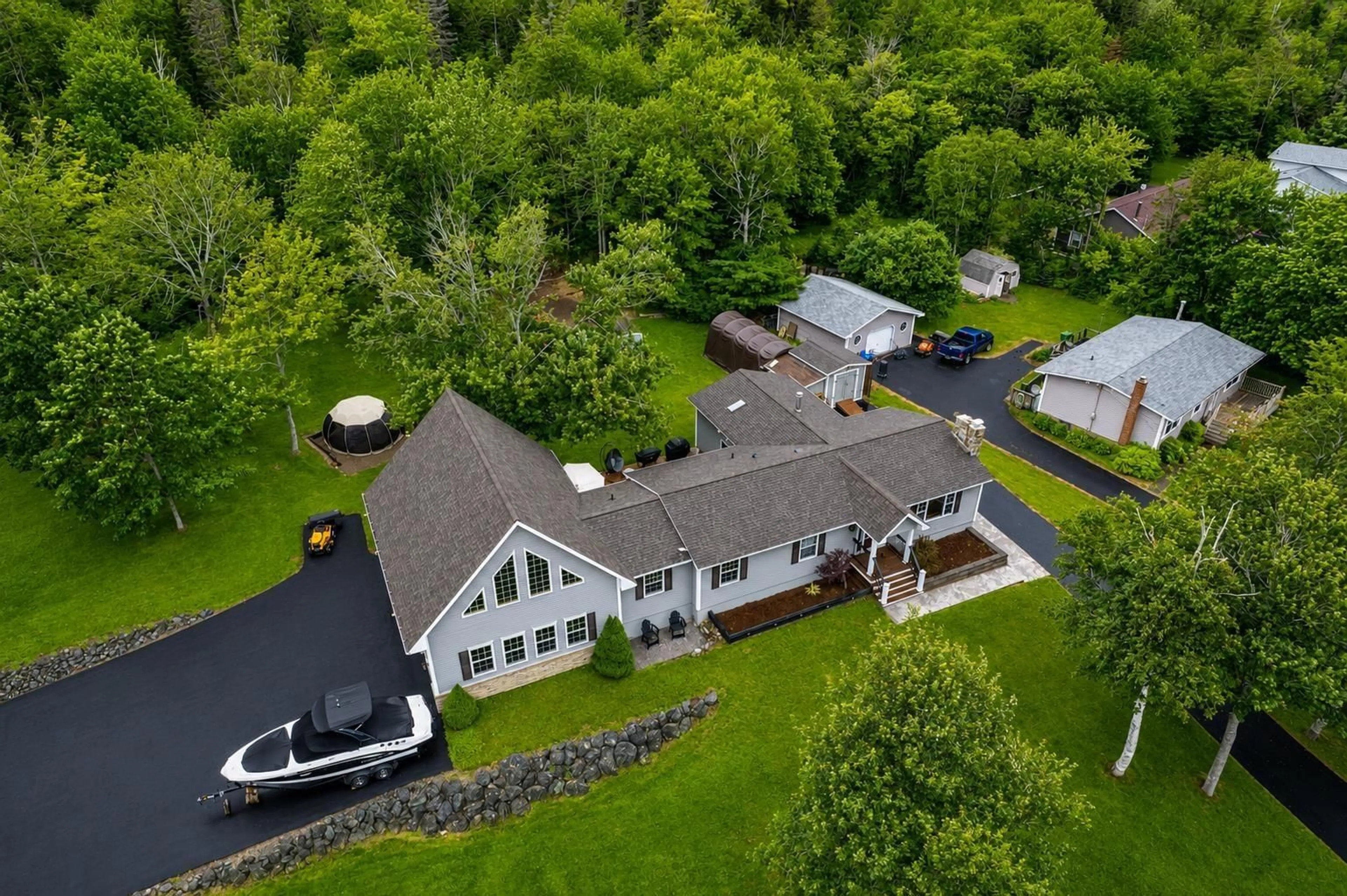 A pic from outside/outdoor area/front of a property/back of a property/a pic from drone, unknown for 1774 Hillside Rd, Marion Bridge Nova Scotia B1K 3N4