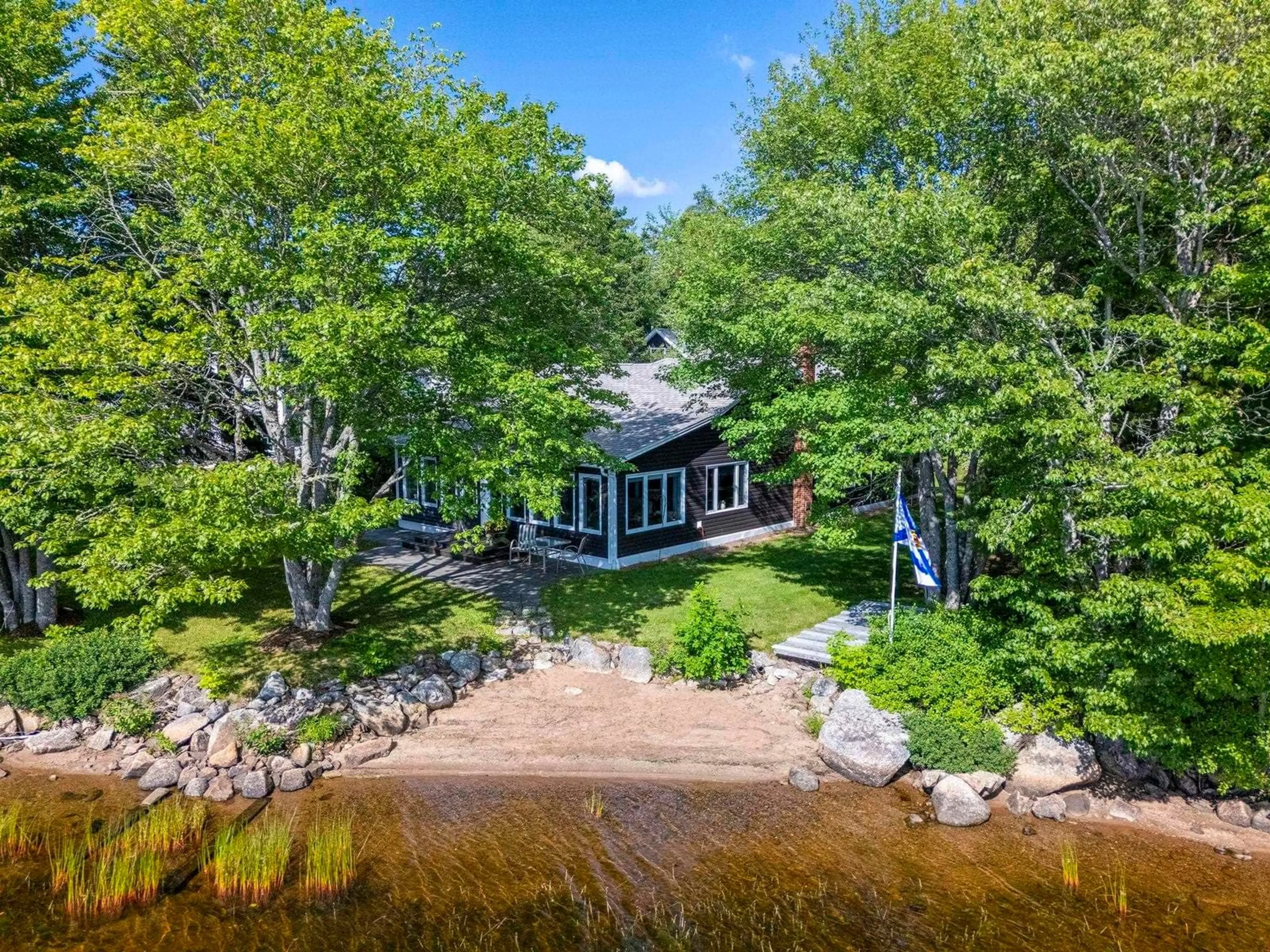 A pic from outside/outdoor area/front of a property/back of a property/a pic from drone, water/lake/river/ocean view for Meadow Lane #285, Murphy Lake Nova Scotia B4N 3V8