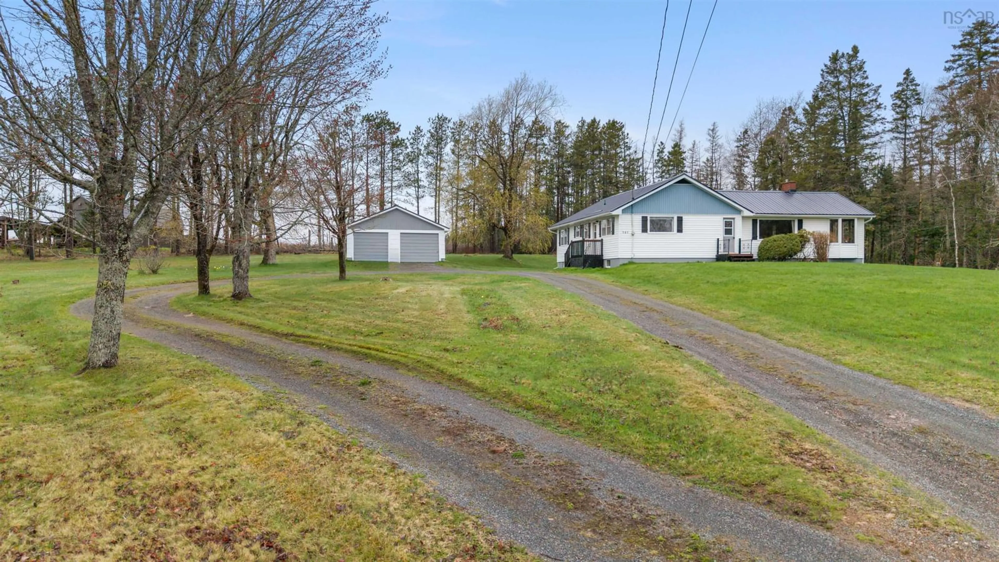 A pic from outside/outdoor area/front of a property/back of a property/a pic from drone, street for 945 Pictou Rd, East Mountain Nova Scotia B6L 2N1