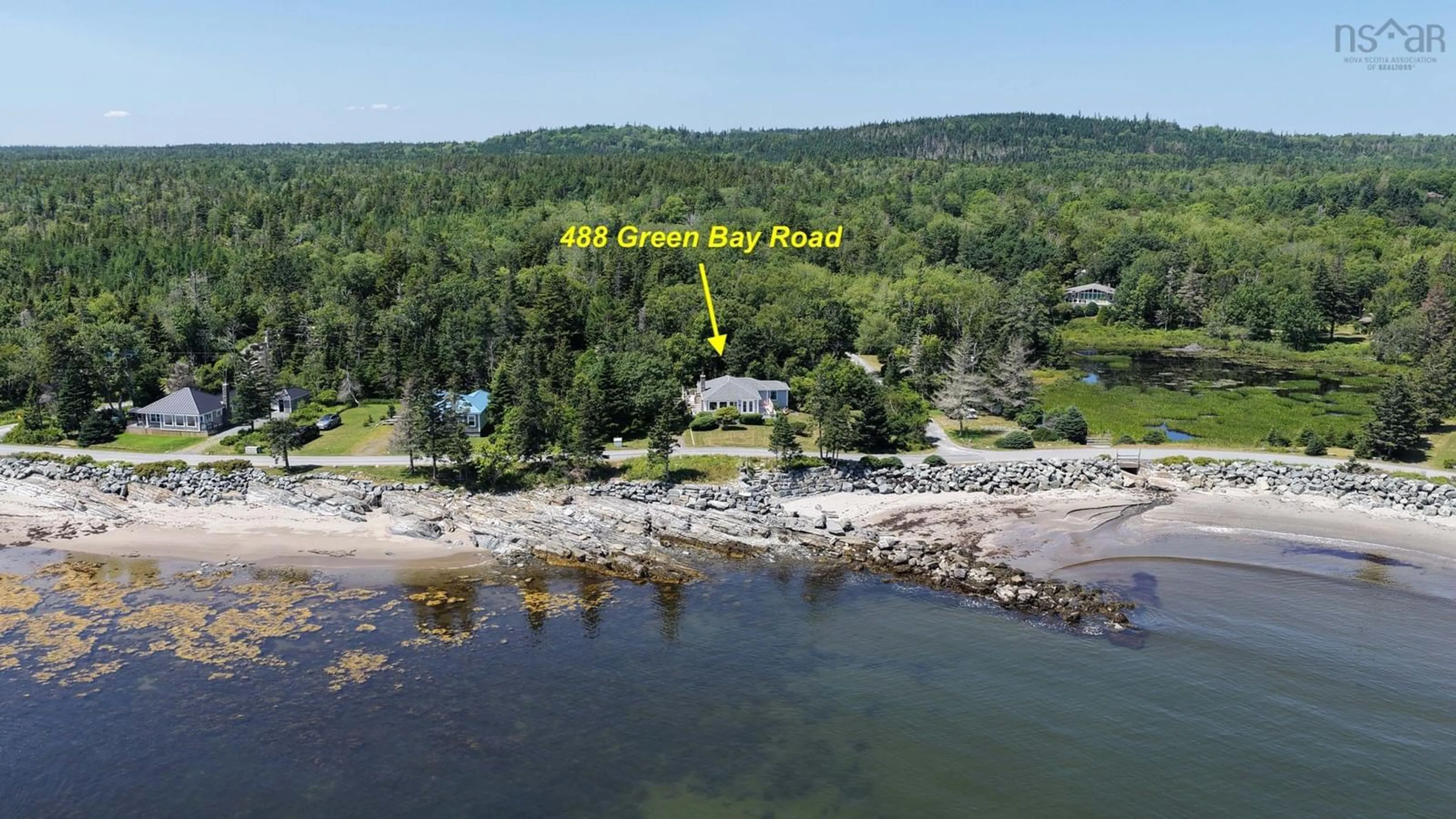 A pic from outside/outdoor area/front of a property/back of a property/a pic from drone, water/lake/river/ocean view for 488 Green Bay Rd, Green Bay Nova Scotia B4V 6N8
