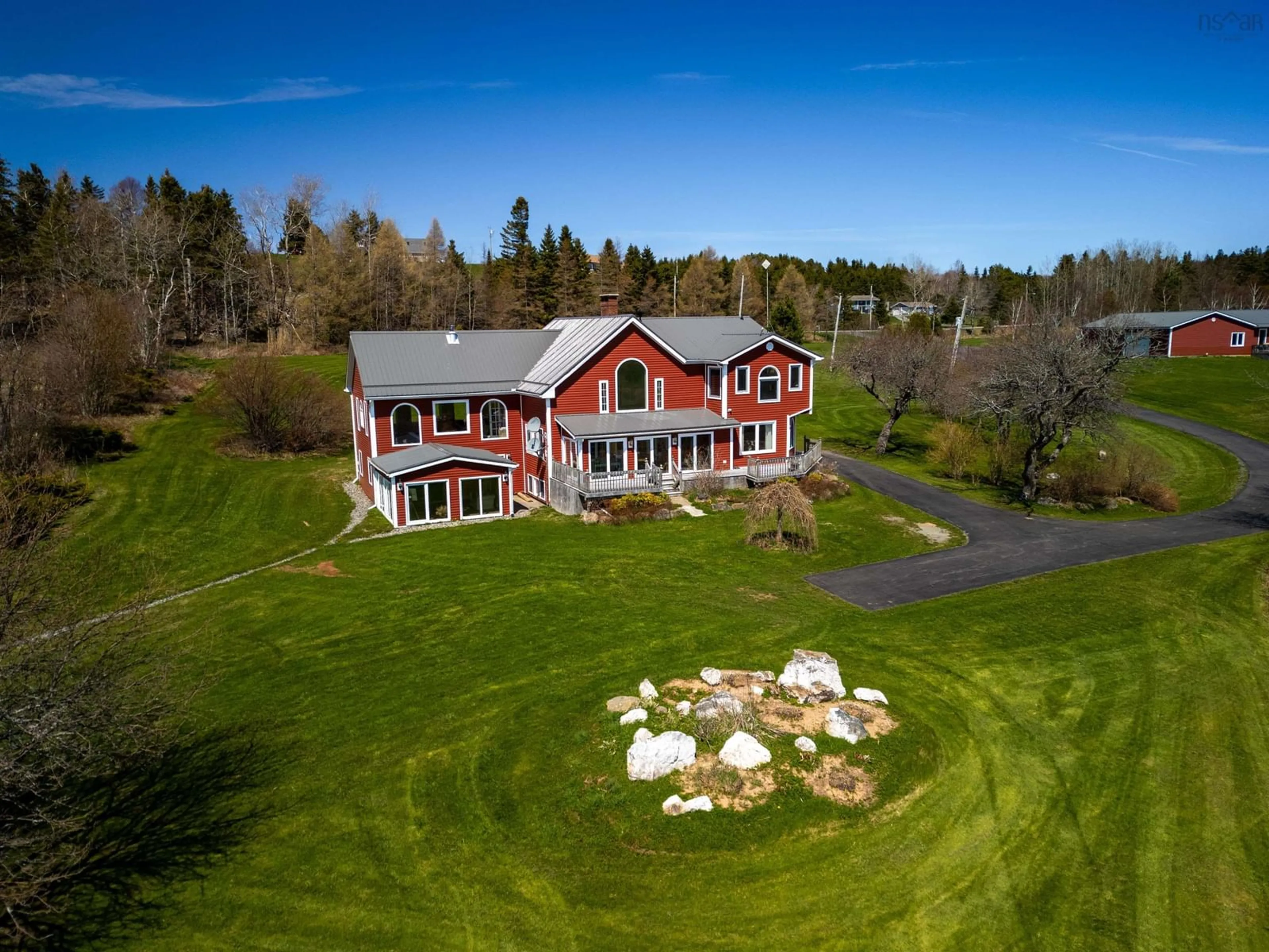 A pic from outside/outdoor area/front of a property/back of a property/a pic from drone, building for 2125 Hillside Boularderie Rd, Hillside Boularderie Nova Scotia B1Y 2T5