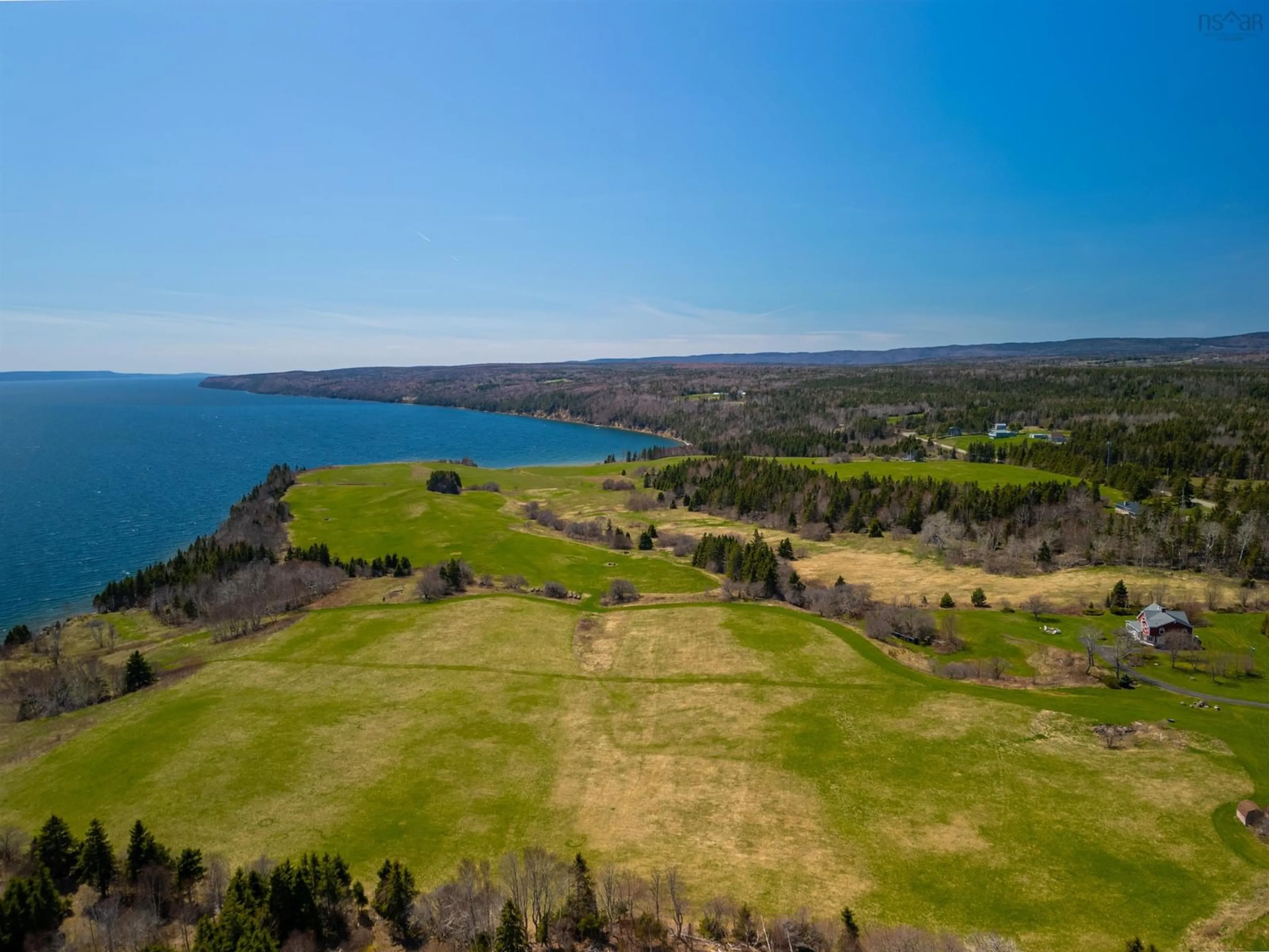 A pic from outside/outdoor area/front of a property/back of a property/a pic from drone, water/lake/river/ocean view for 2125 Hillside Boularderie Rd, Hillside Boularderie Nova Scotia B1Y 2T5