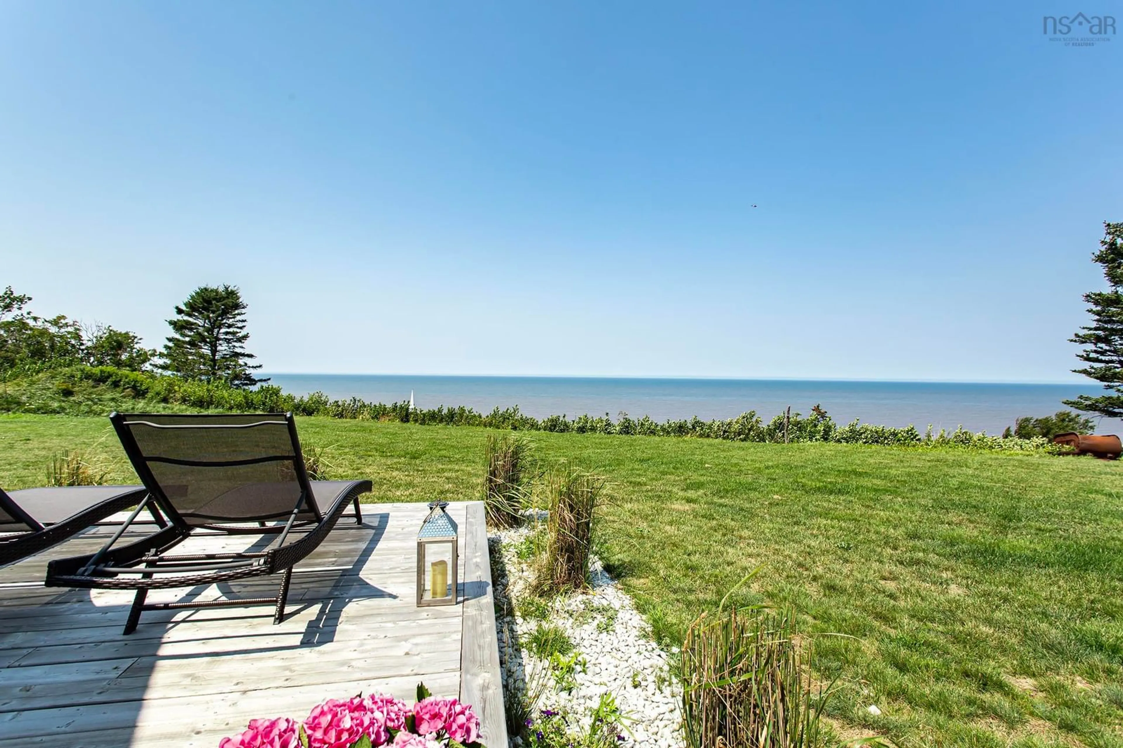 Patio, water/lake/river/ocean view for 19 Mcinnis Rd, Port George Nova Scotia B0S 1P0