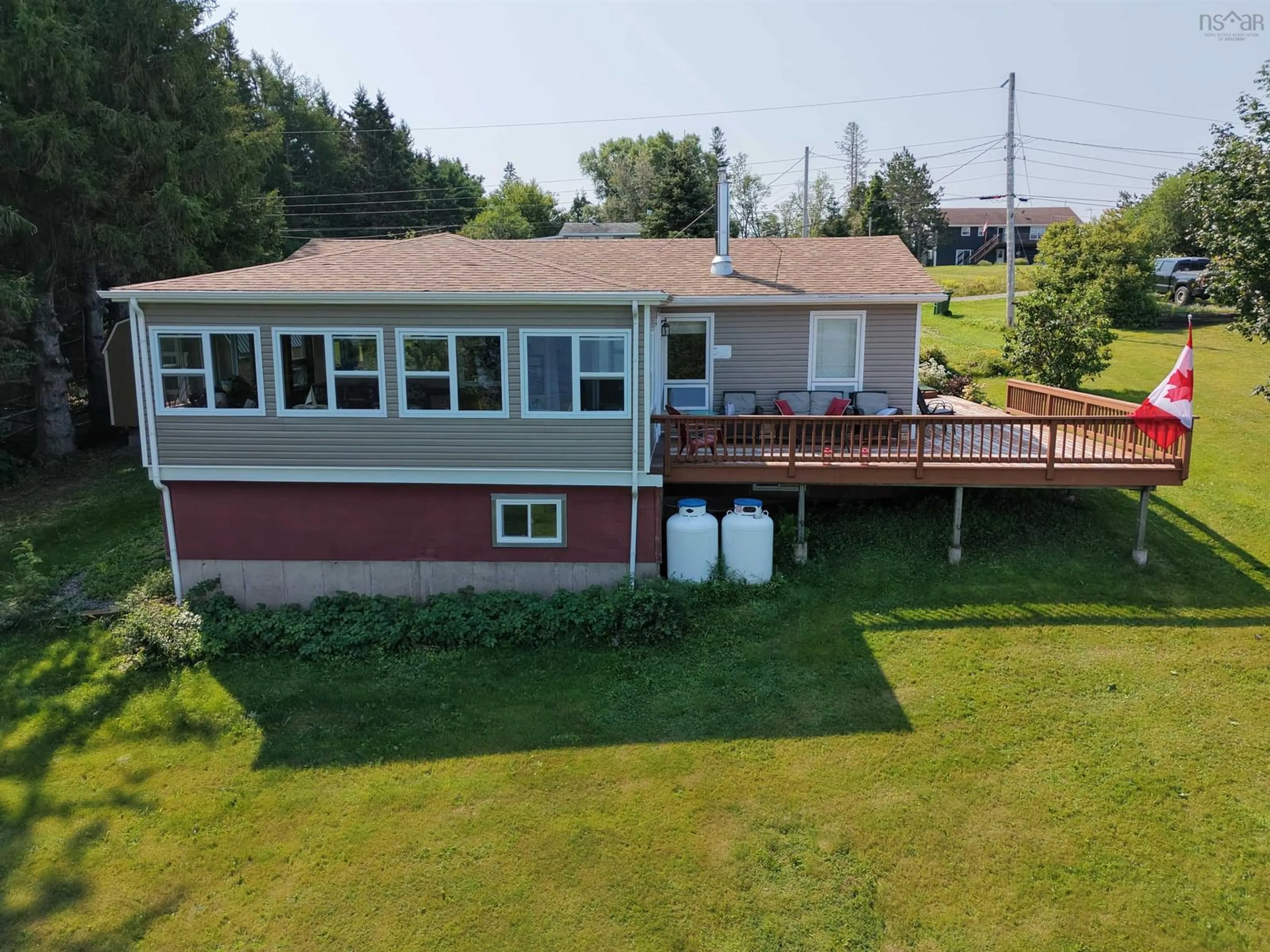 A pic from outside/outdoor area/front of a property/back of a property/a pic from drone, water/lake/river/ocean view for 81 Appalosa Trail, Bayhead Nova Scotia B0K 1V0