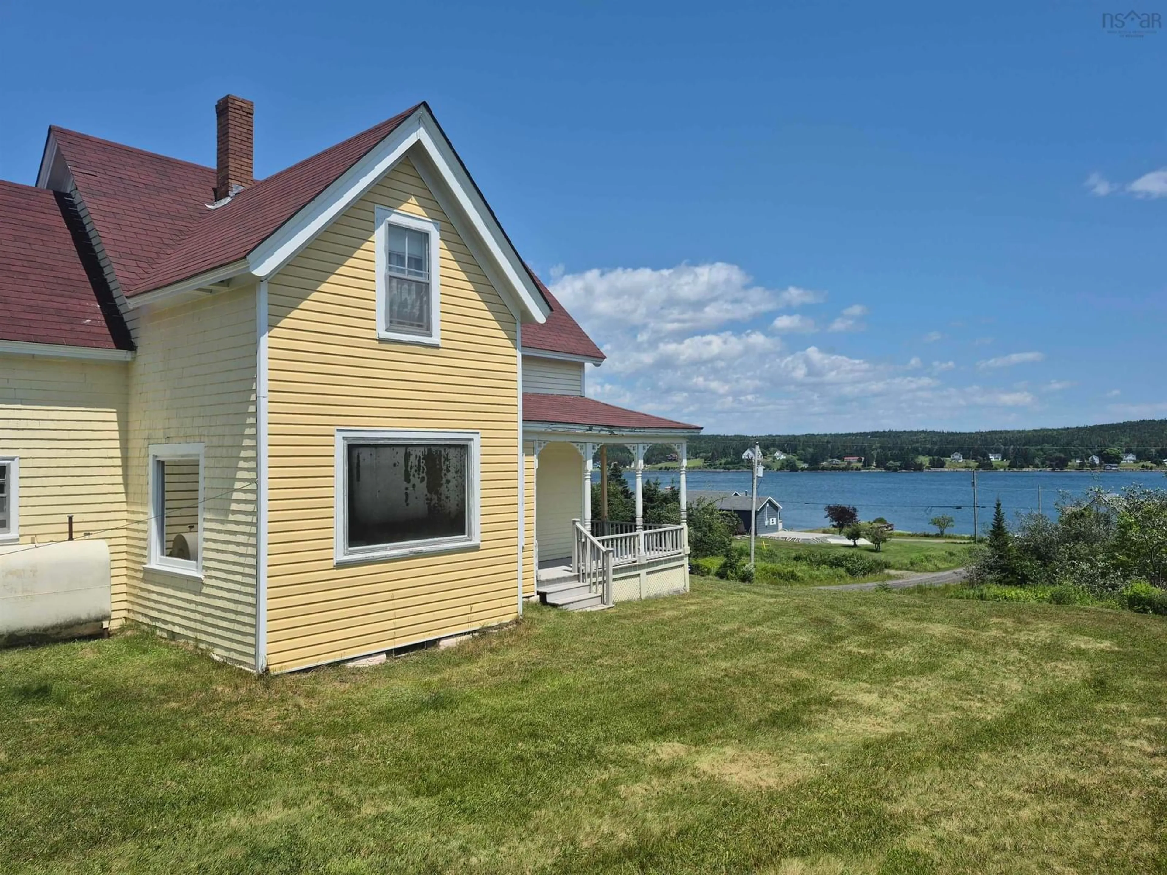 A pic from outside/outdoor area/front of a property/back of a property/a pic from drone, water/lake/river/ocean view for 33 Macmillan Hill Rd, Goldboro Nova Scotia B0H 1L0