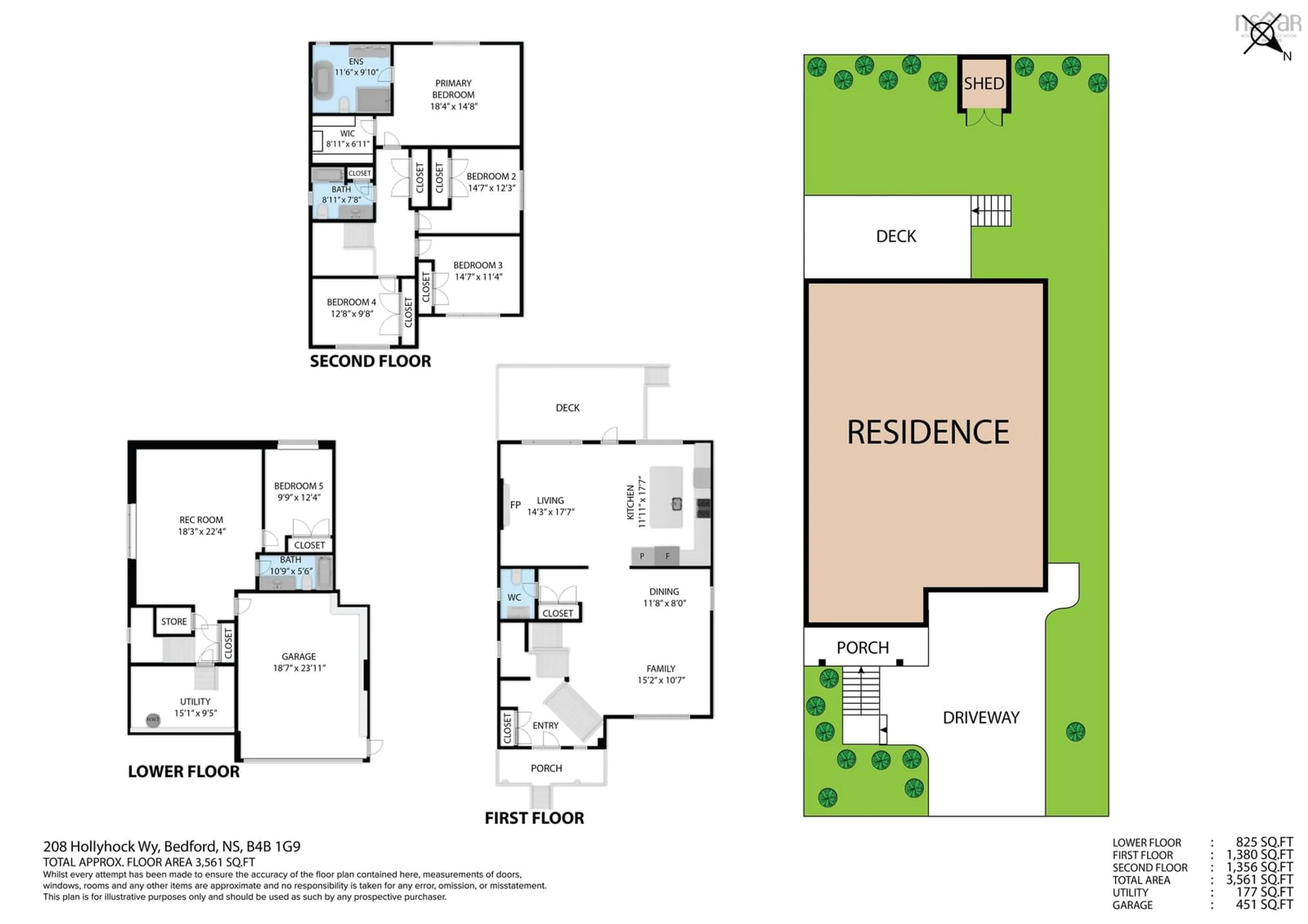 Floor plan for 208 Hollyhock Way, Bedford Nova Scotia B4B 0L4