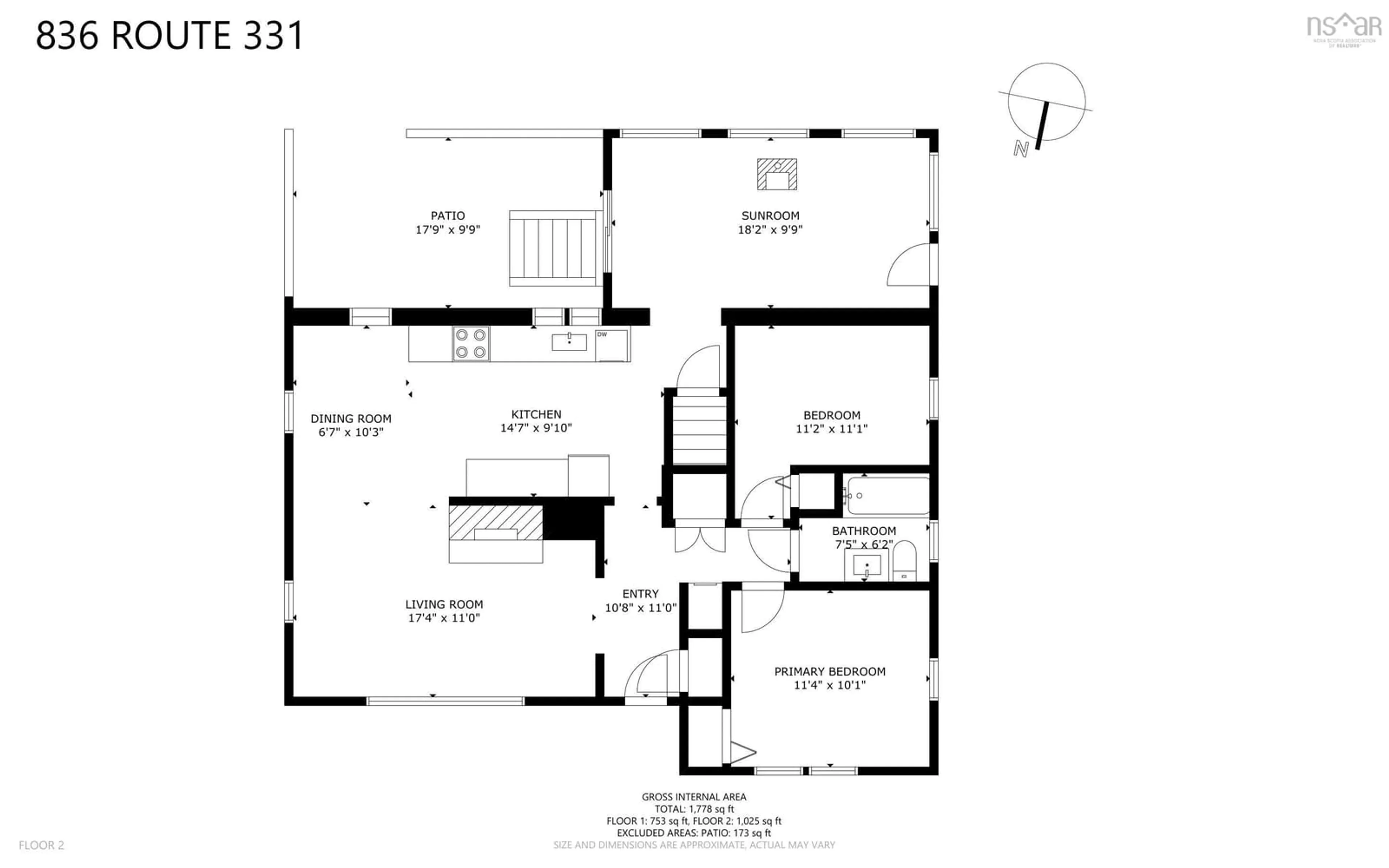 Floor plan for 836 Highway 331, Conquerall Bank Nova Scotia B0R 1G0