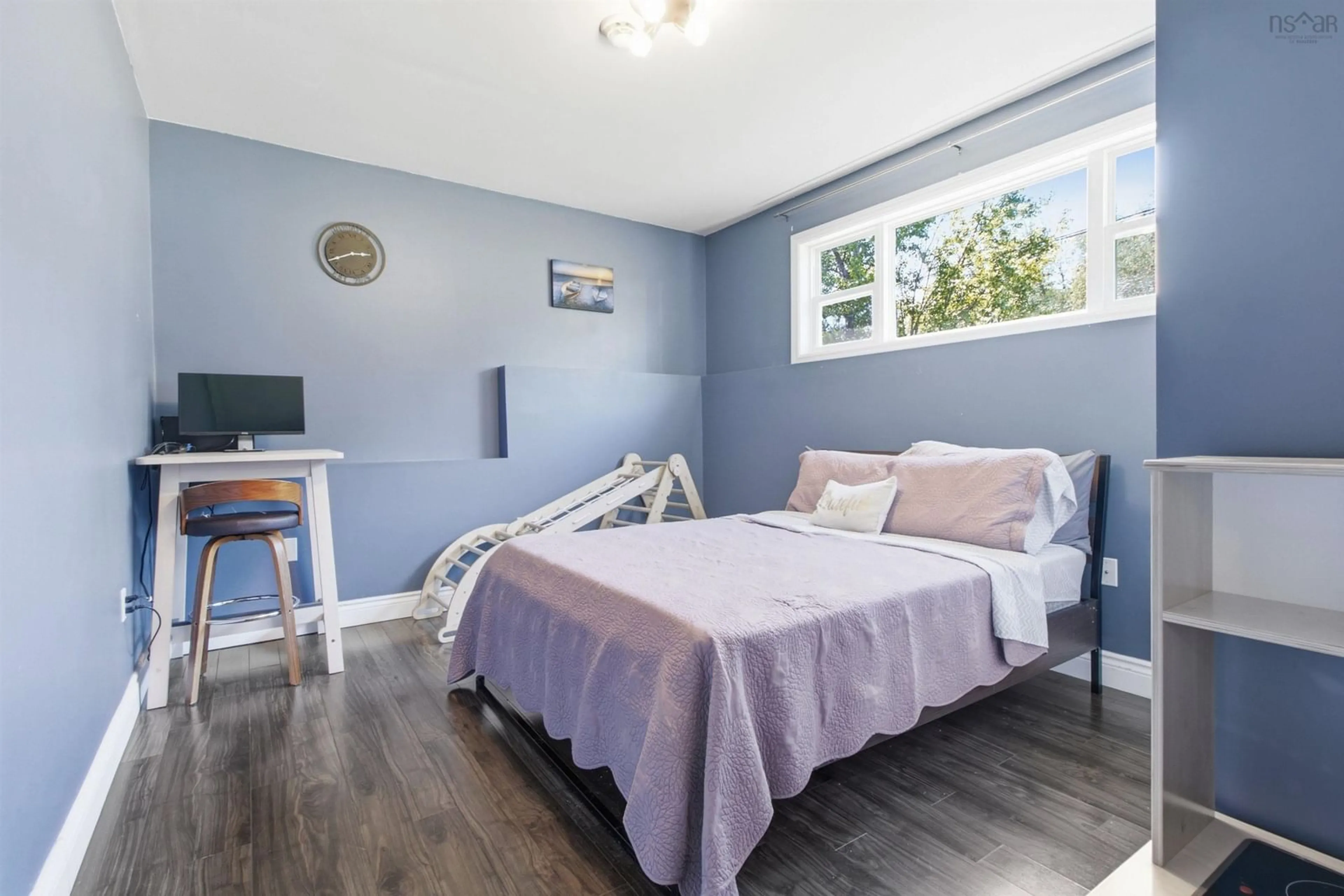 Bedroom with bed, wood/laminate floor for 60 Poplar Dr, Lantz Nova Scotia B2S 1X3