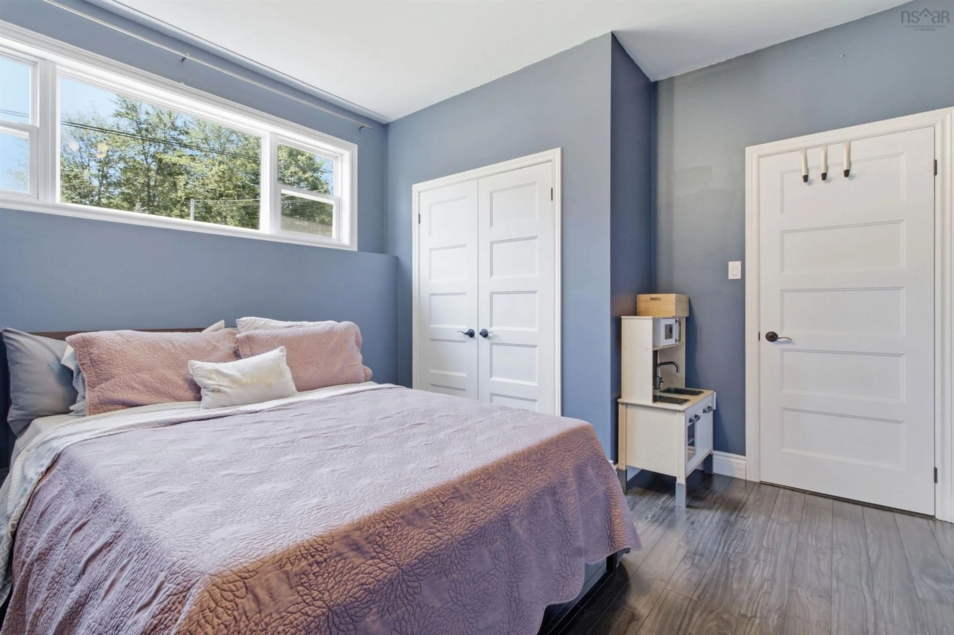 Bedroom with bed, wood/laminate floor for 60 Poplar Dr, Lantz Nova Scotia B2S 1X3