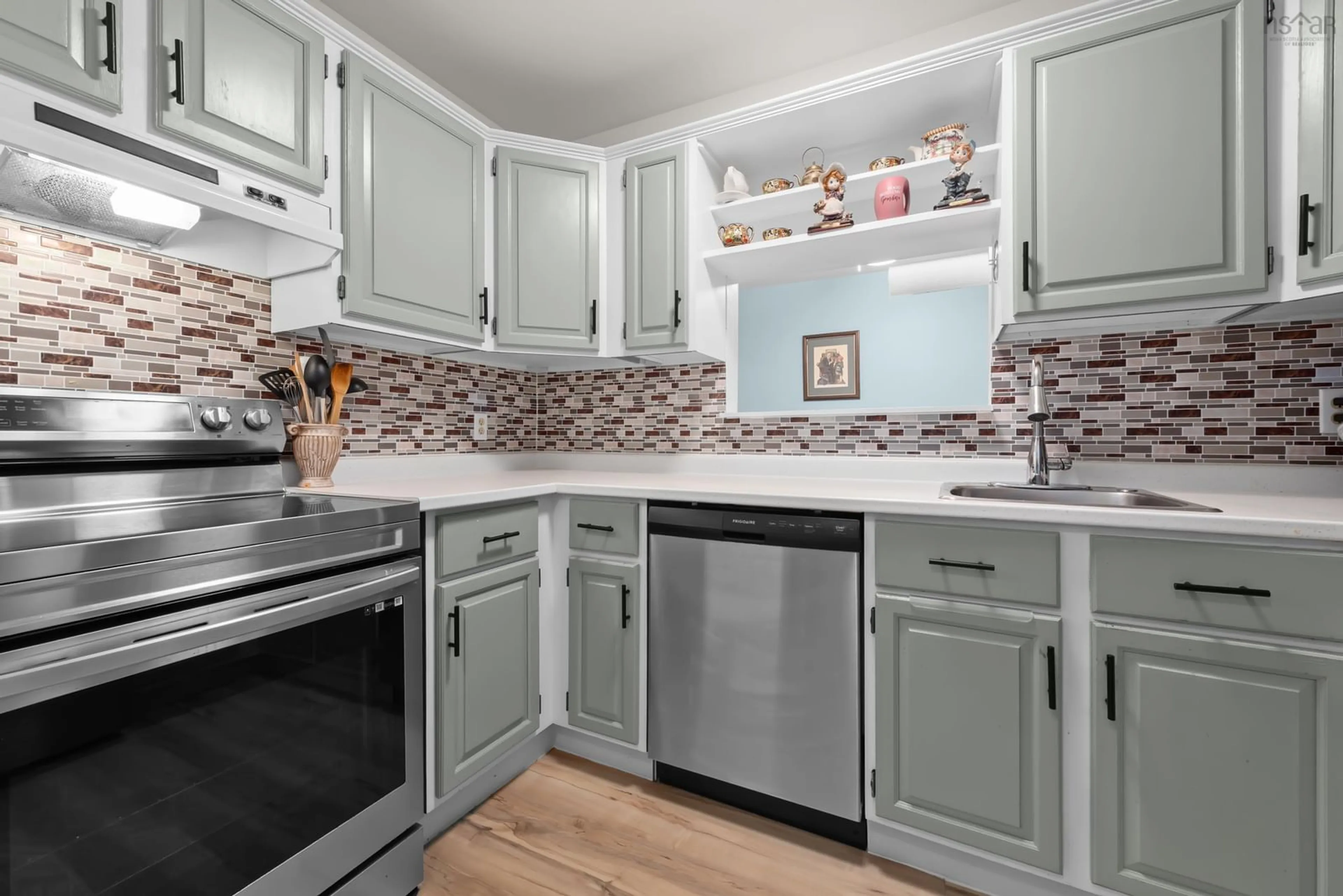 Open concept kitchen, ceramic/tile floor for 2 Lombardy Lane #201, Dartmouth Nova Scotia B2X 3E4
