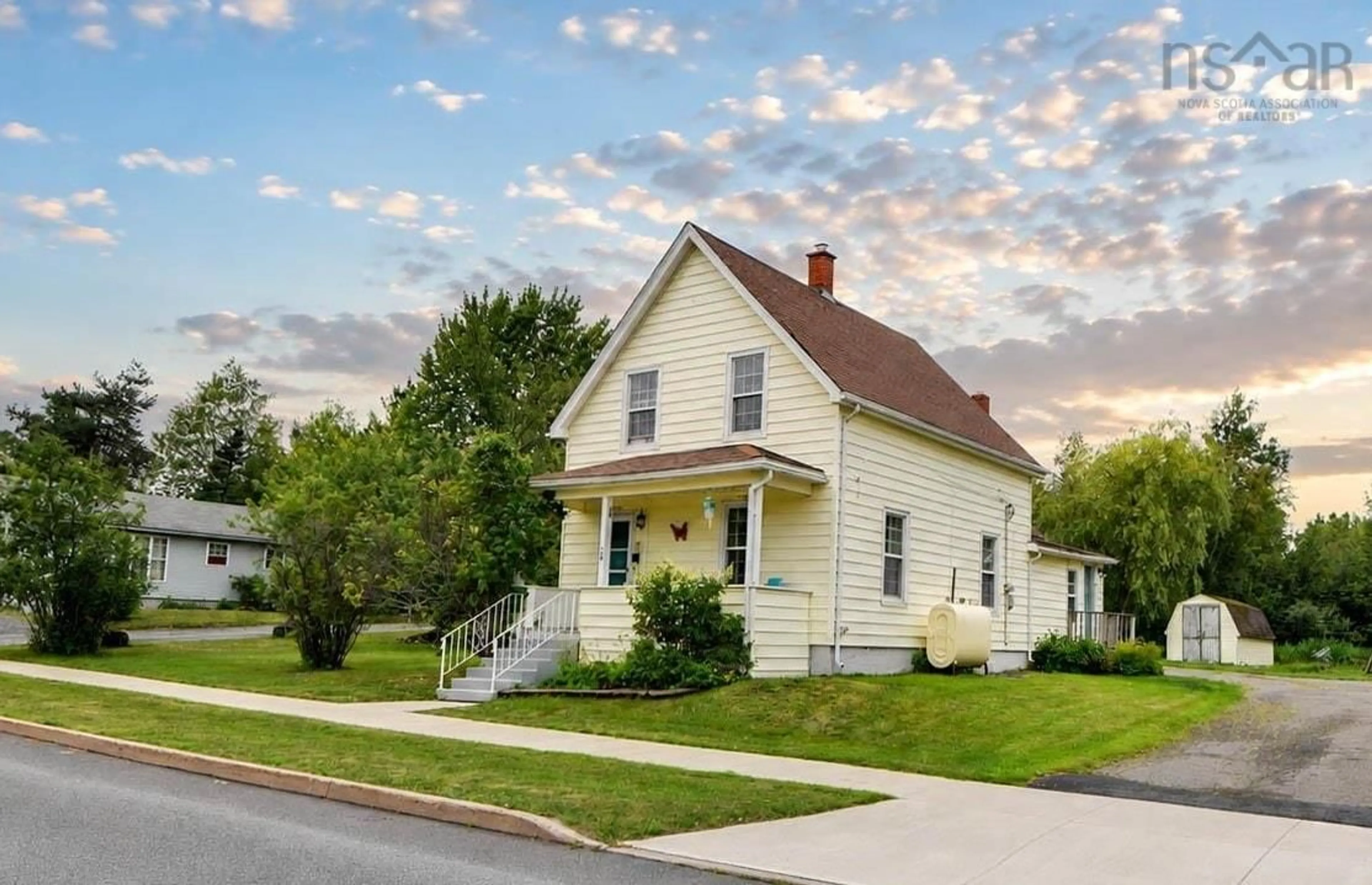 Home with vinyl exterior material, street for 38 St. Bernard St, Stellarton Nova Scotia B0K 1S0