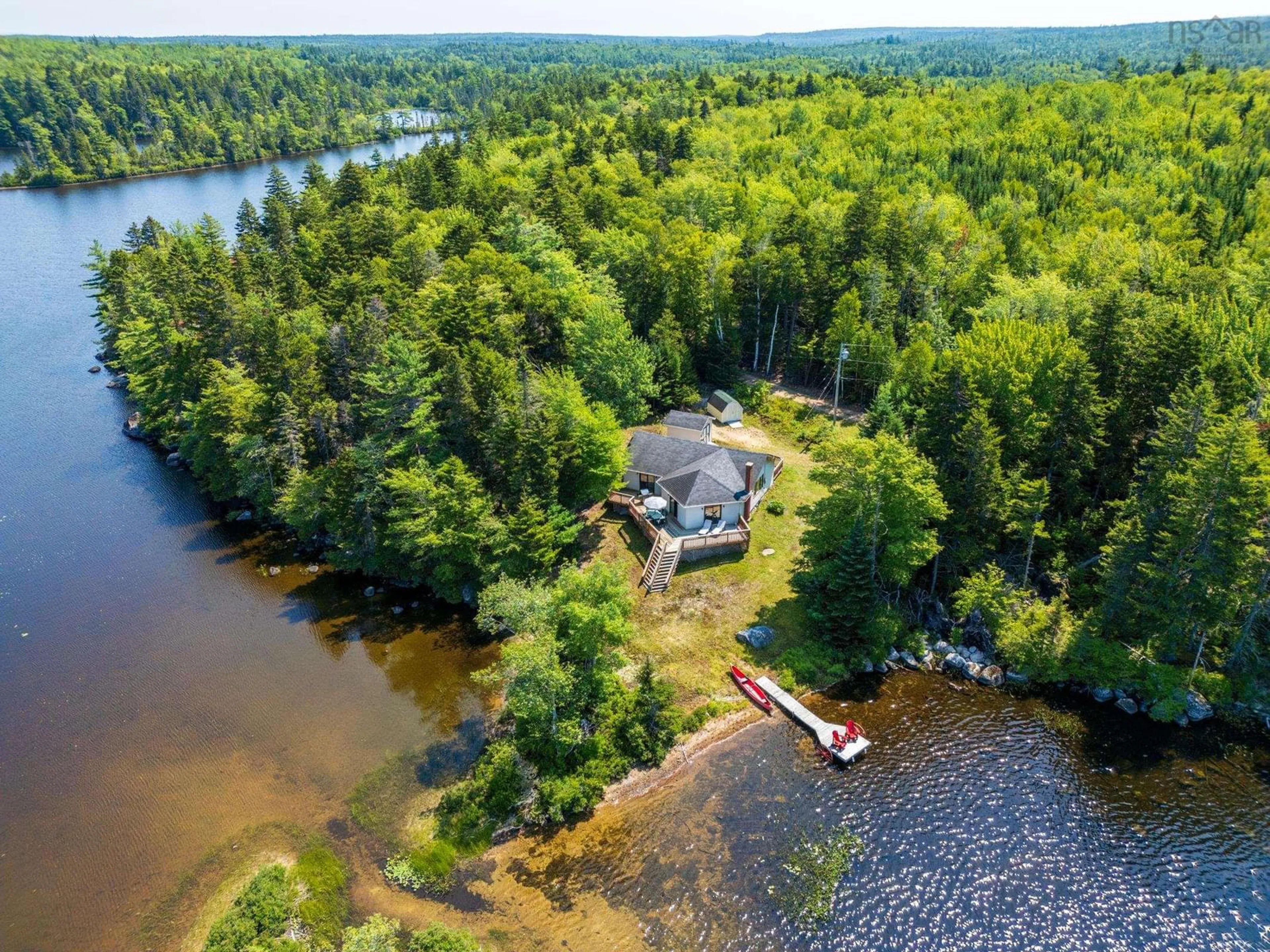 A pic from outside/outdoor area/front of a property/back of a property/a pic from drone, water/lake/river/ocean view for 192 Kelly Lane, Wrights Lake Nova Scotia B0S 1C0