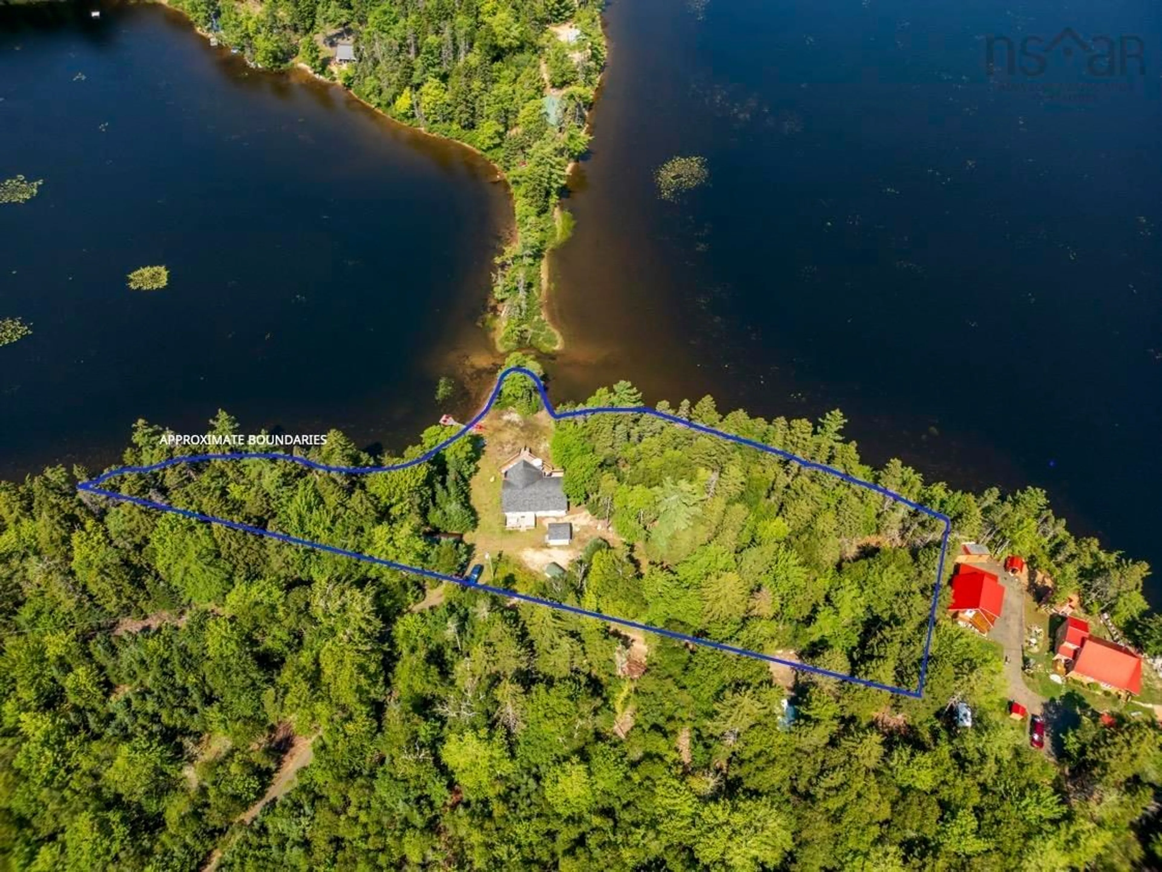 A pic from outside/outdoor area/front of a property/back of a property/a pic from drone, water/lake/river/ocean view for 192 Kelly Lane, Wrights Lake Nova Scotia B0S 1C0