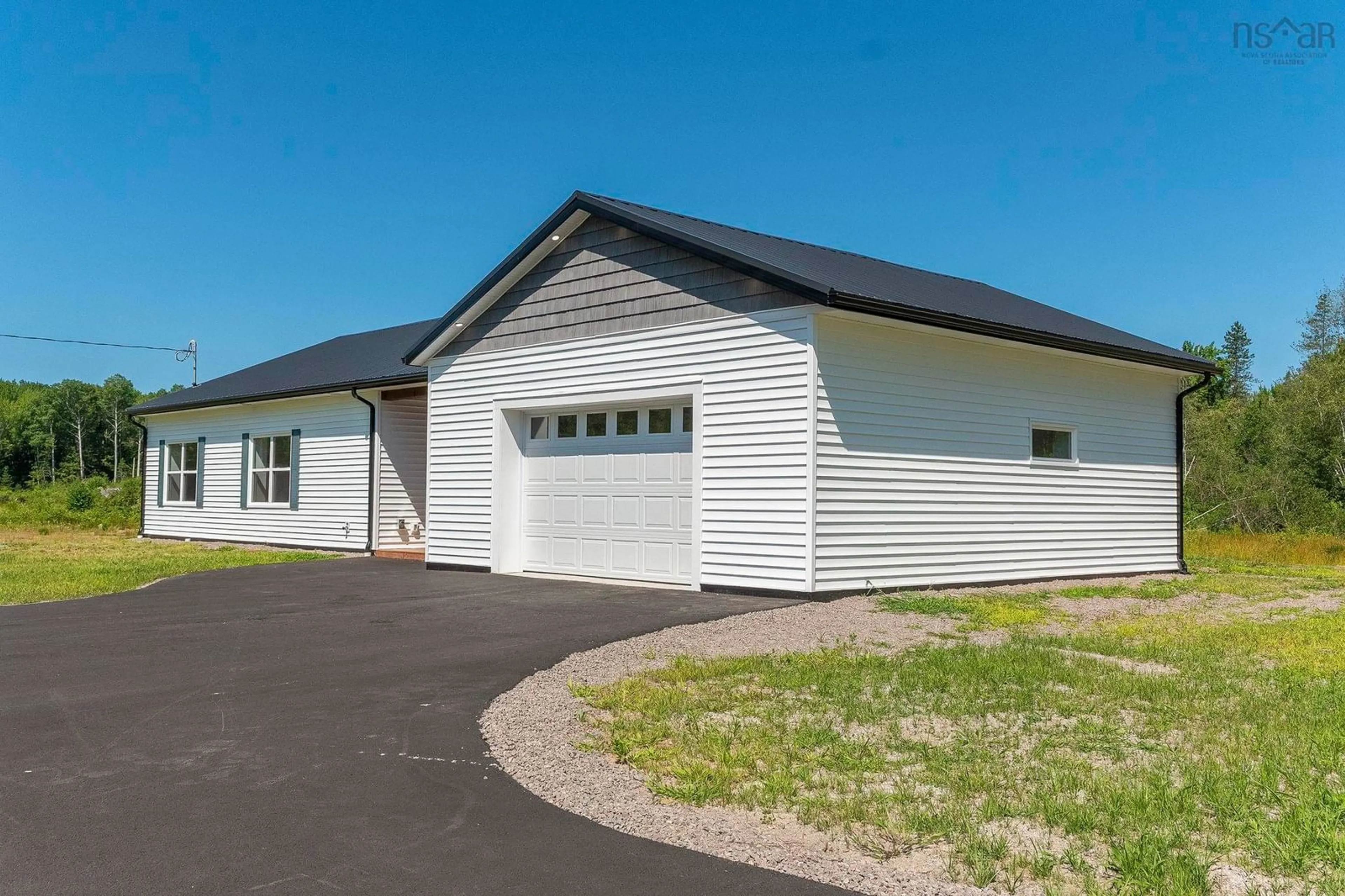 Home with vinyl exterior material, street for 233 Hall Rd, South Greenwood Nova Scotia B0P 1R0