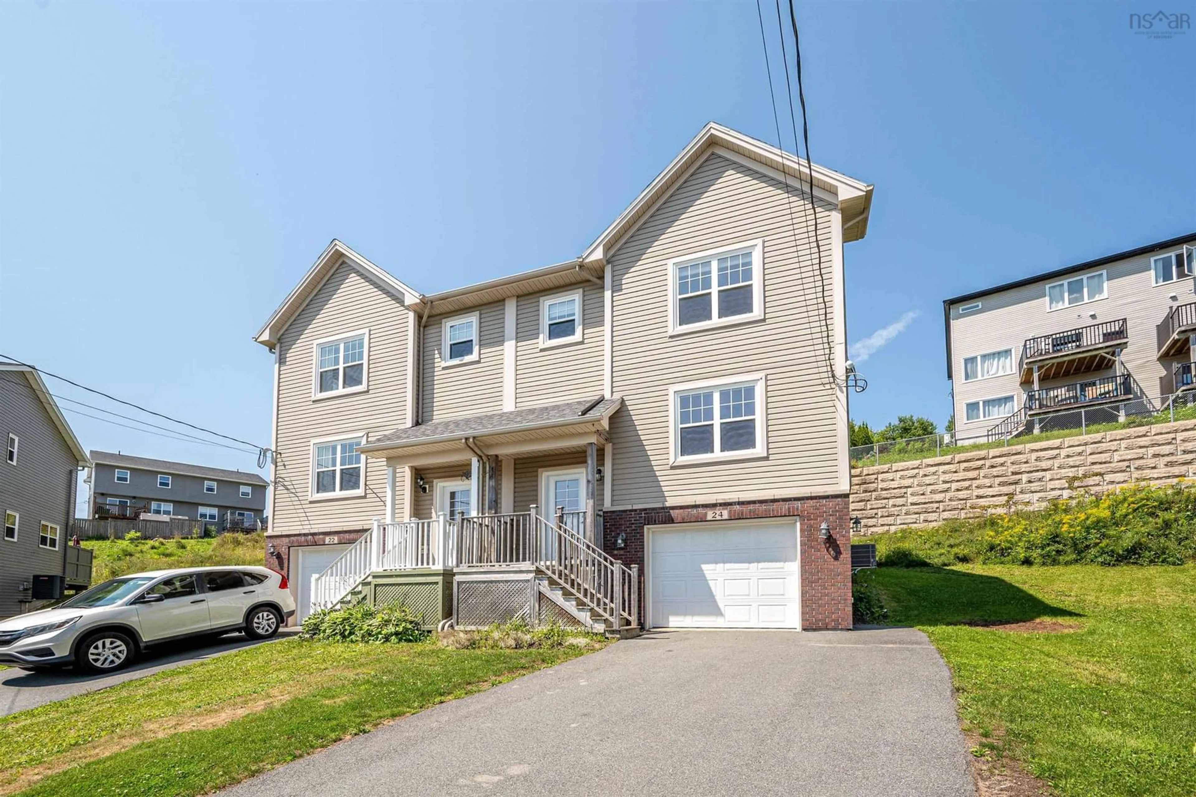 Home with vinyl exterior material, street for 24 Uprange Crt, Middle Sackville Nova Scotia B4E 0K8