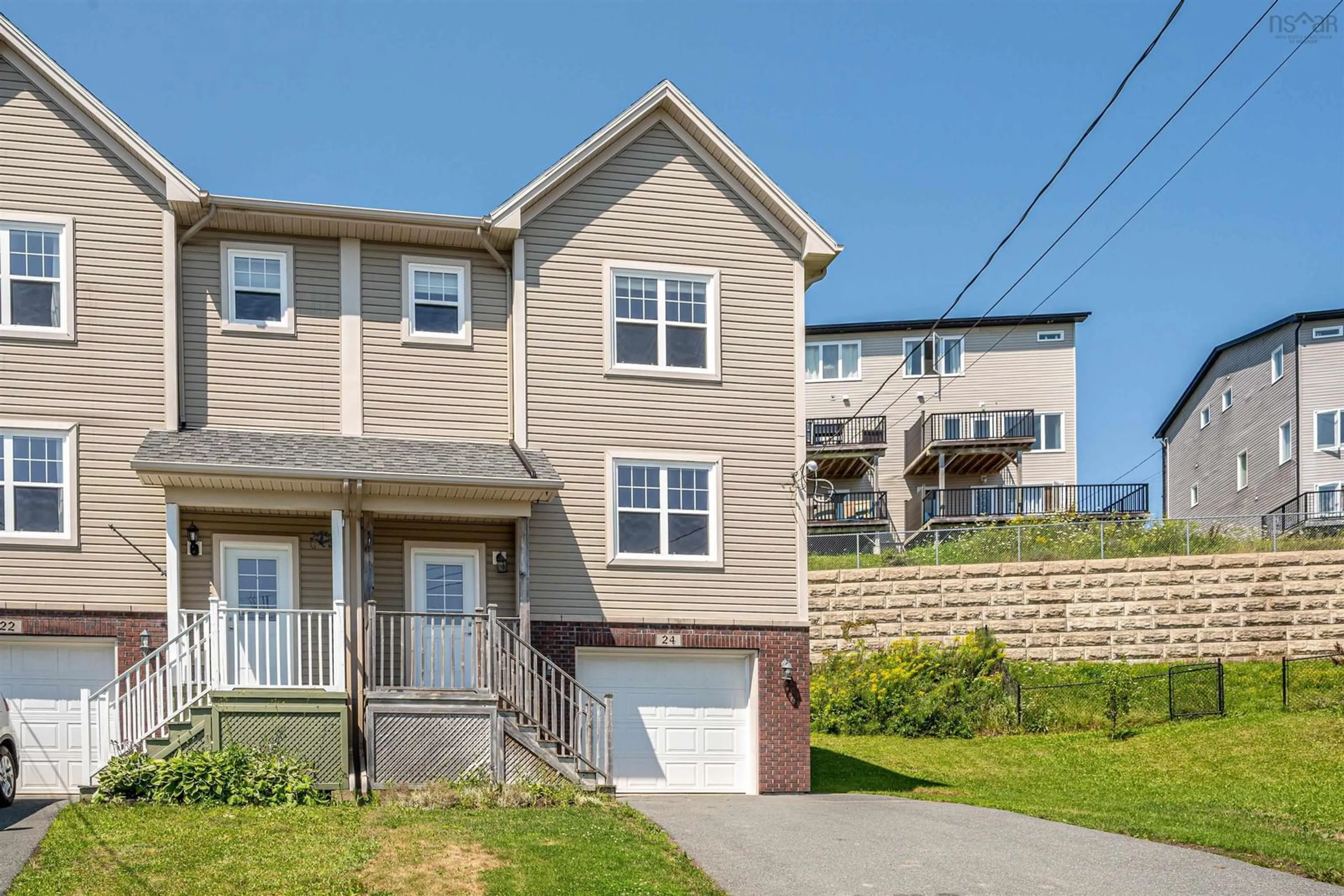 Home with vinyl exterior material, street for 24 Uprange Crt, Middle Sackville Nova Scotia B4E 0K8