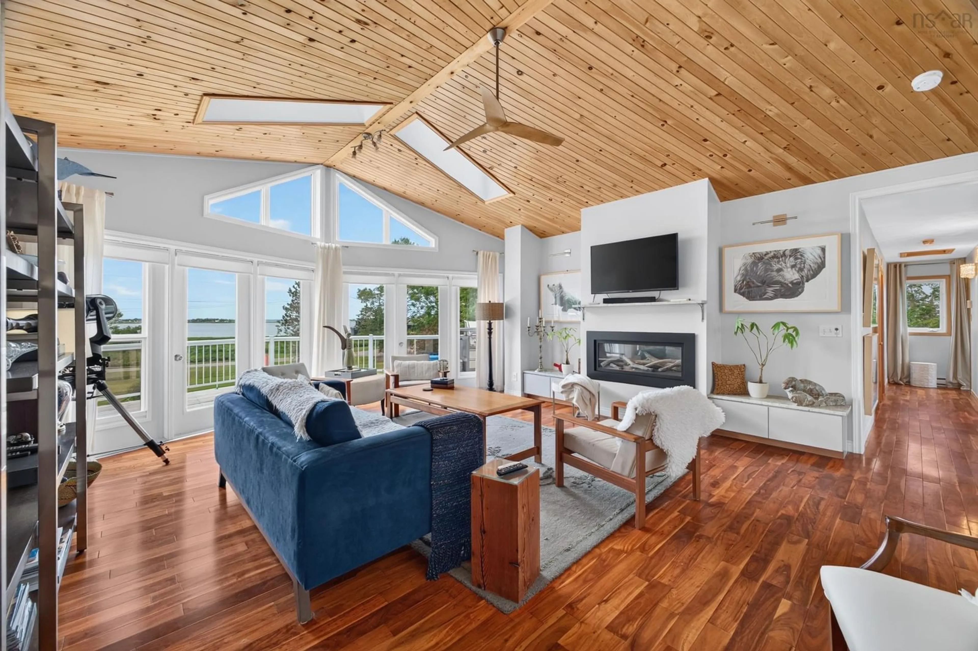 Living room with furniture, wood/laminate floor for 60 Semple Creek Rd, Brule Nova Scotia B0K 1V0