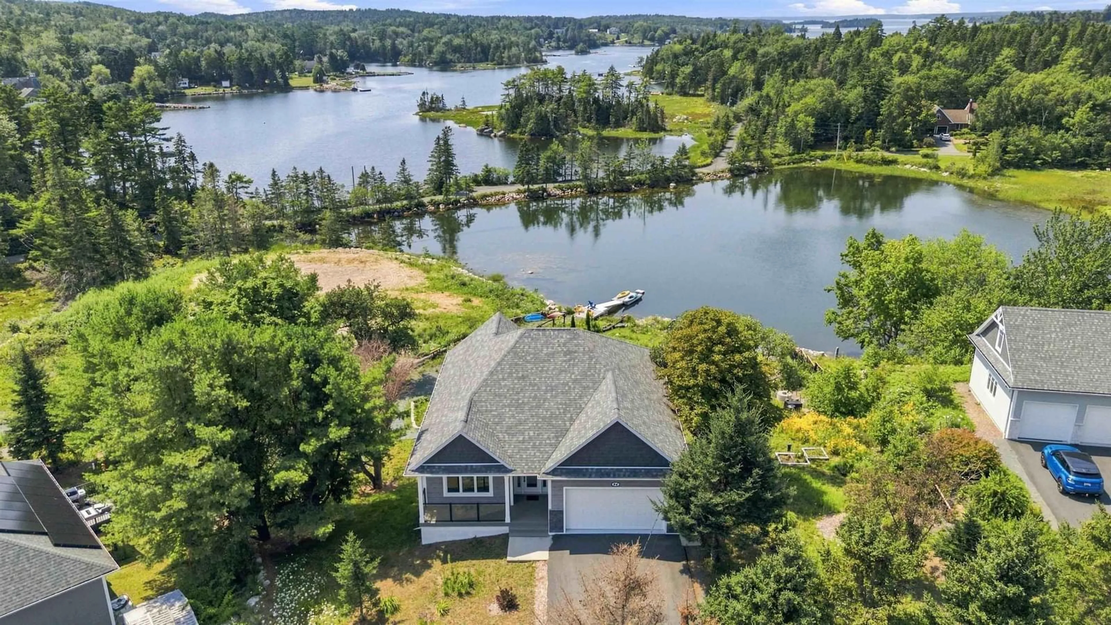 A pic from outside/outdoor area/front of a property/back of a property/a pic from drone, water/lake/river/ocean view for 44 Whynachts Point Rd, Tantallon Nova Scotia B3Z 2K9