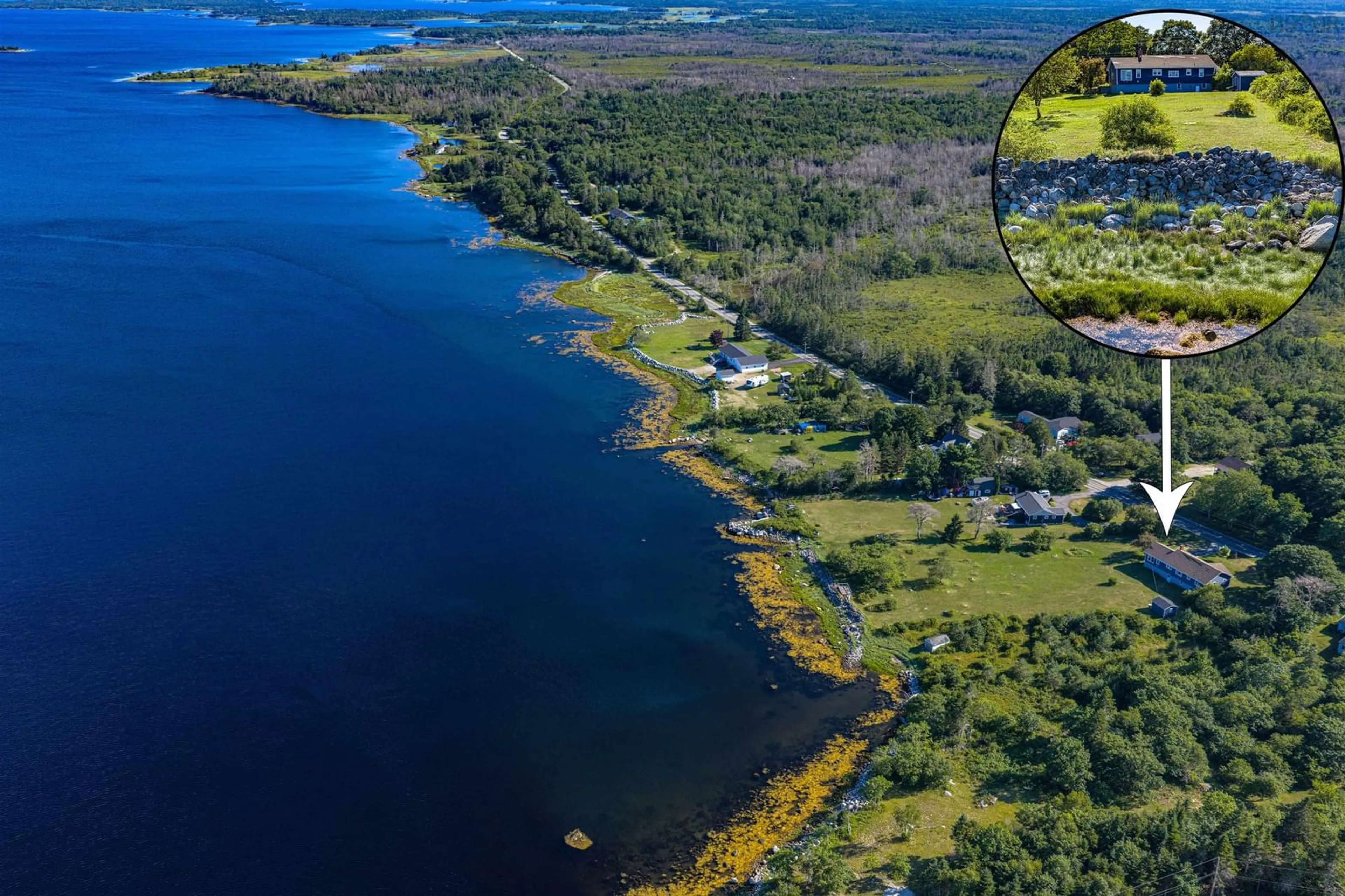 A pic from outside/outdoor area/front of a property/back of a property/a pic from drone, water/lake/river/ocean view for 339 Port Latour Rd, Port Clyde Nova Scotia B0W 2S0