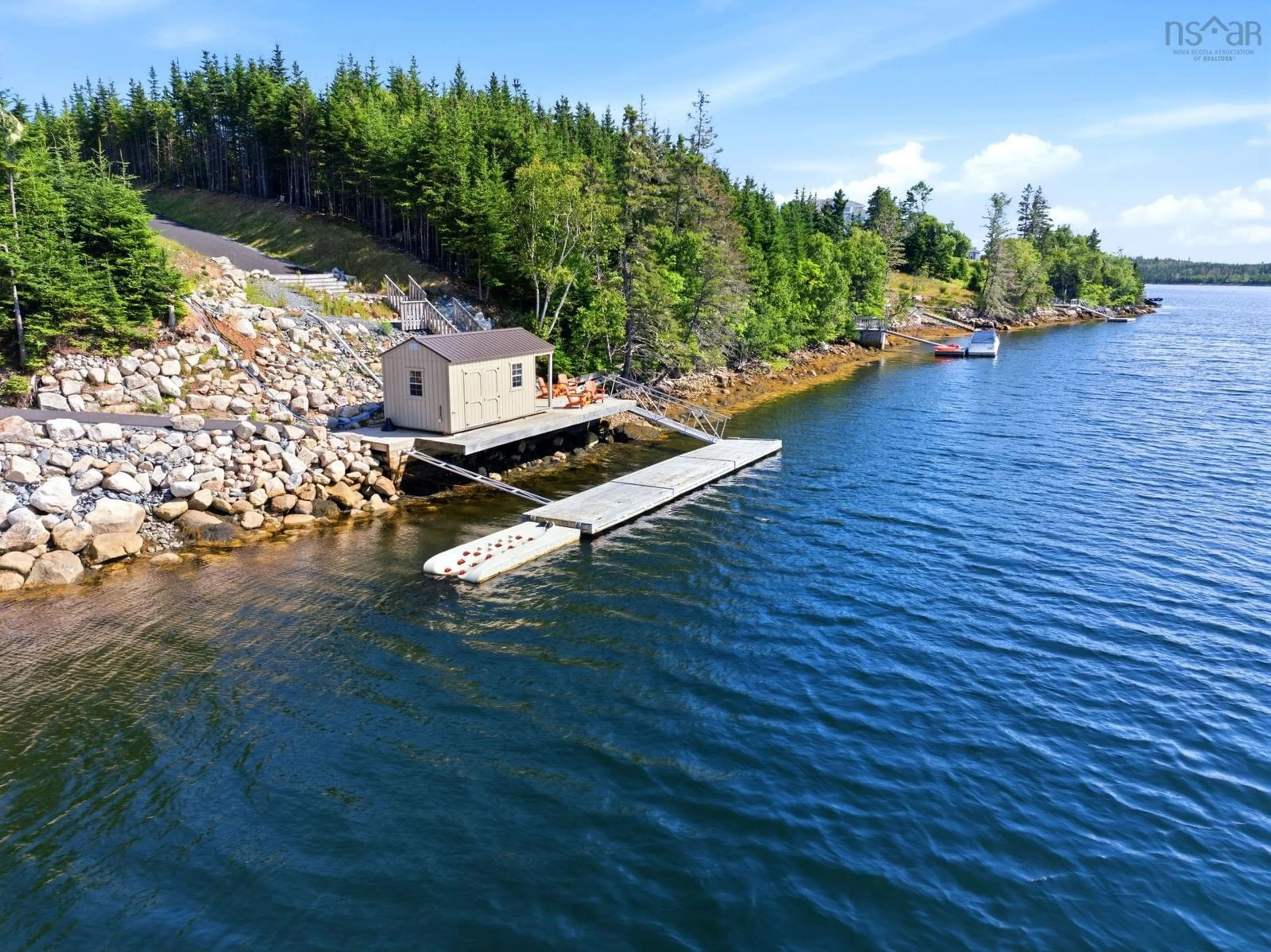 A pic from outside/outdoor area/front of a property/back of a property/a pic from drone, water/lake/river/ocean view for 425 Powers Rd, Whites Lake Nova Scotia B3T 1W6