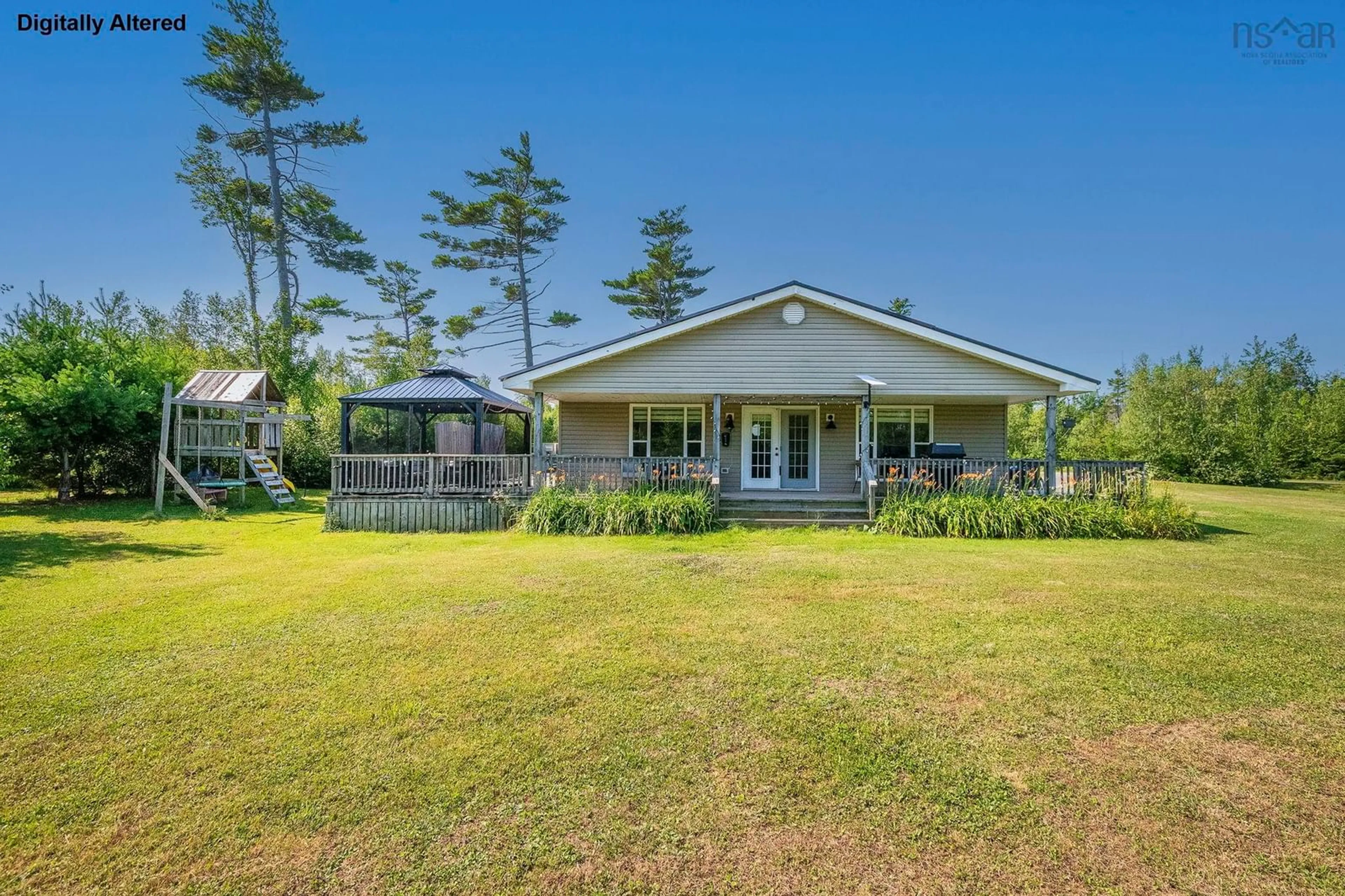 A pic from outside/outdoor area/front of a property/back of a property/a pic from drone, water/lake/river/ocean view for 123 Dragon Fly Lane Lane, Three Brooks Nova Scotia B0K 1H0
