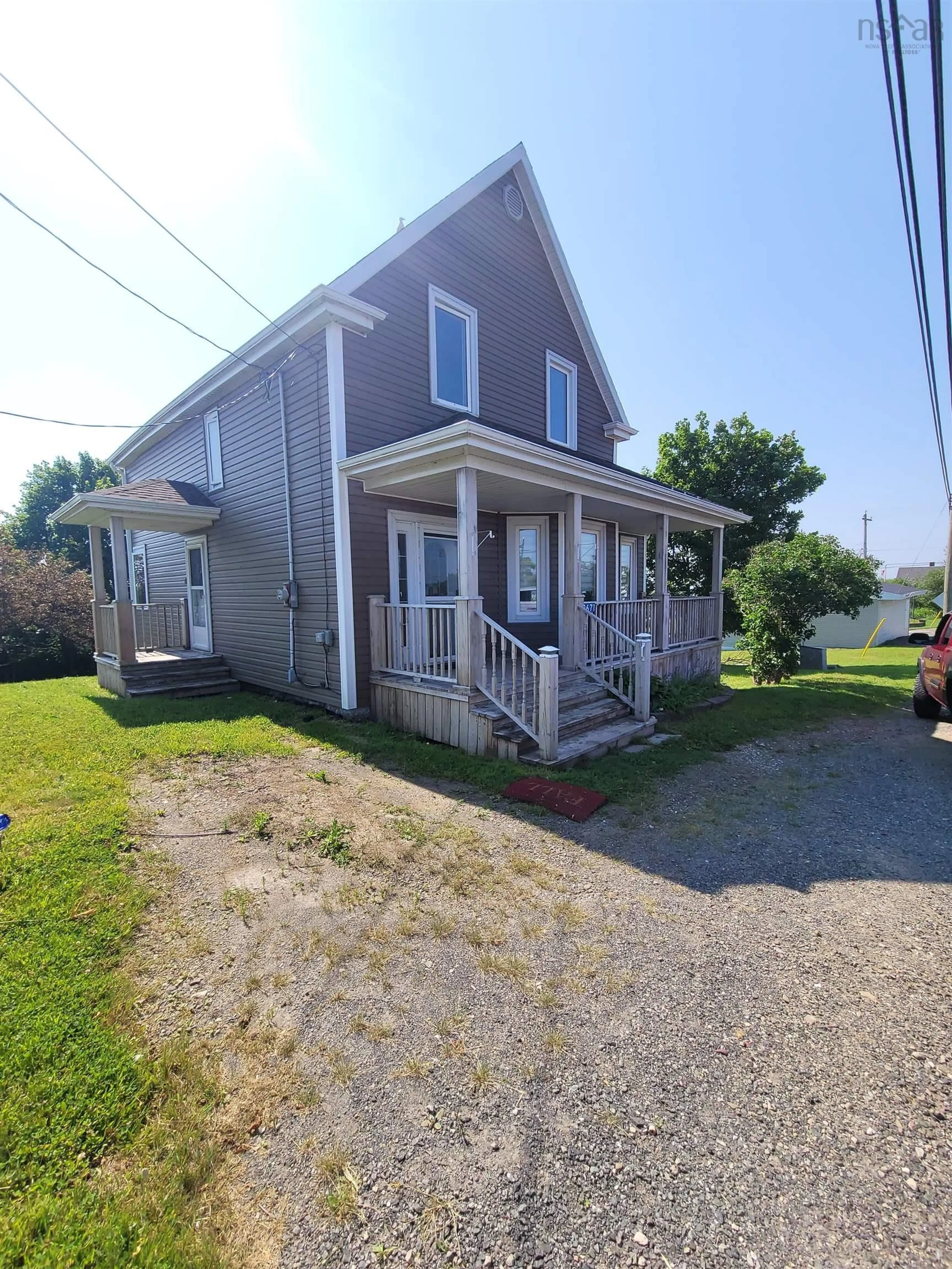 A pic from outside/outdoor area/front of a property/back of a property/a pic from drone, street for 2671 Highway 255, Port Morien Nova Scotia B1B 1S7