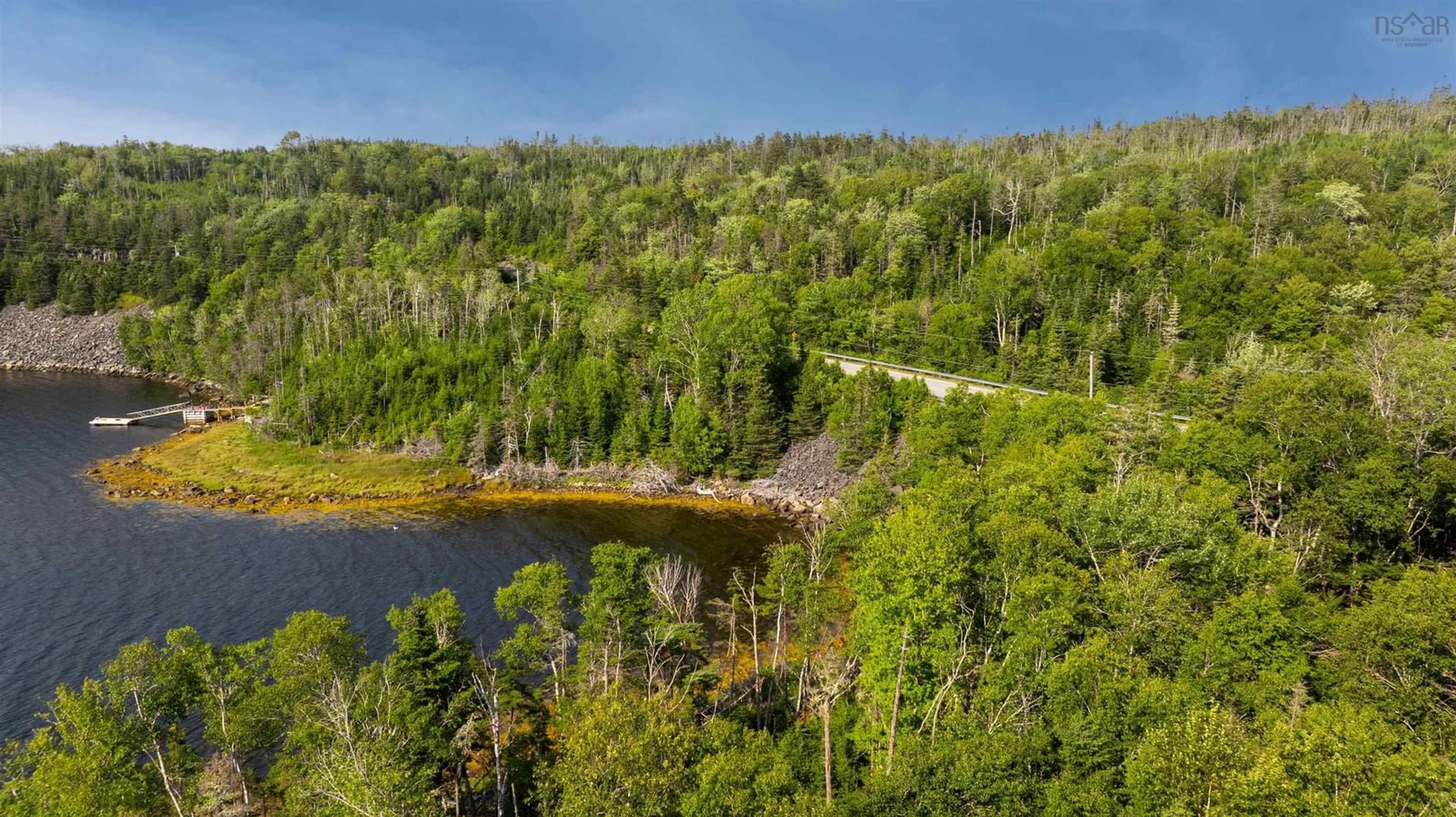 A pic from outside/outdoor area/front of a property/back of a property/a pic from drone, forest/trees view for 14658 Highway 7 Hwy, East Ship Harbour Nova Scotia B0J 3H0