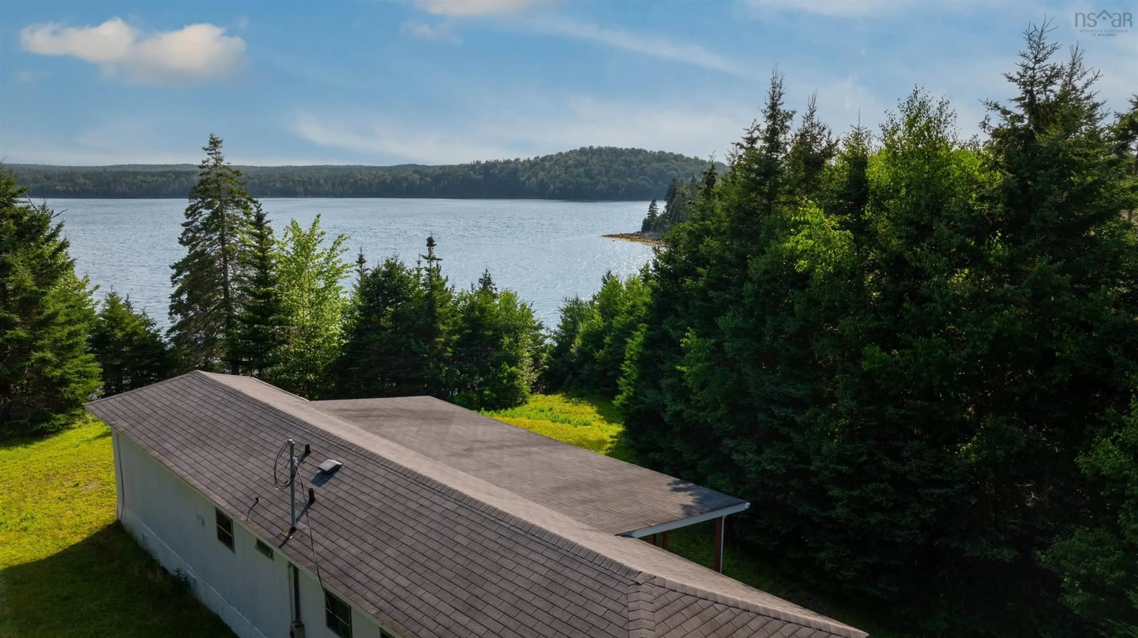 A pic from outside/outdoor area/front of a property/back of a property/a pic from drone, water/lake/river/ocean view for 14658 Highway 7 Hwy, East Ship Harbour Nova Scotia B0J 3H0