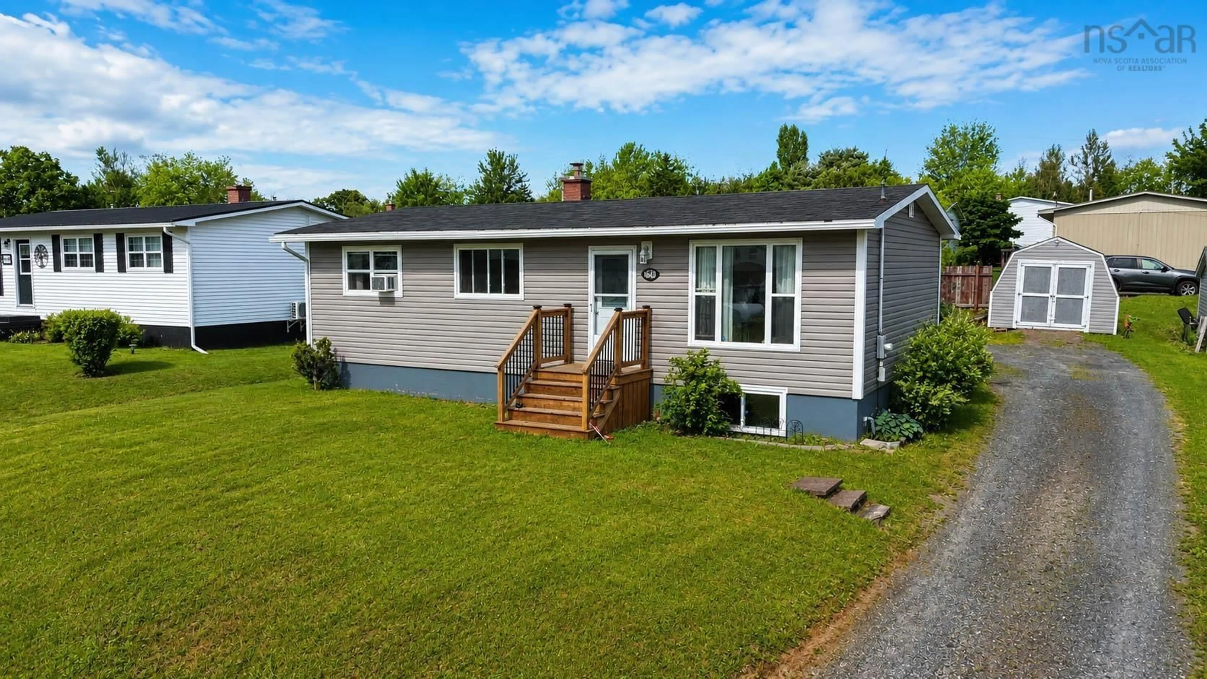 Home with vinyl exterior material, street for 1608 Office St, Westville Nova Scotia B0K 2A0
