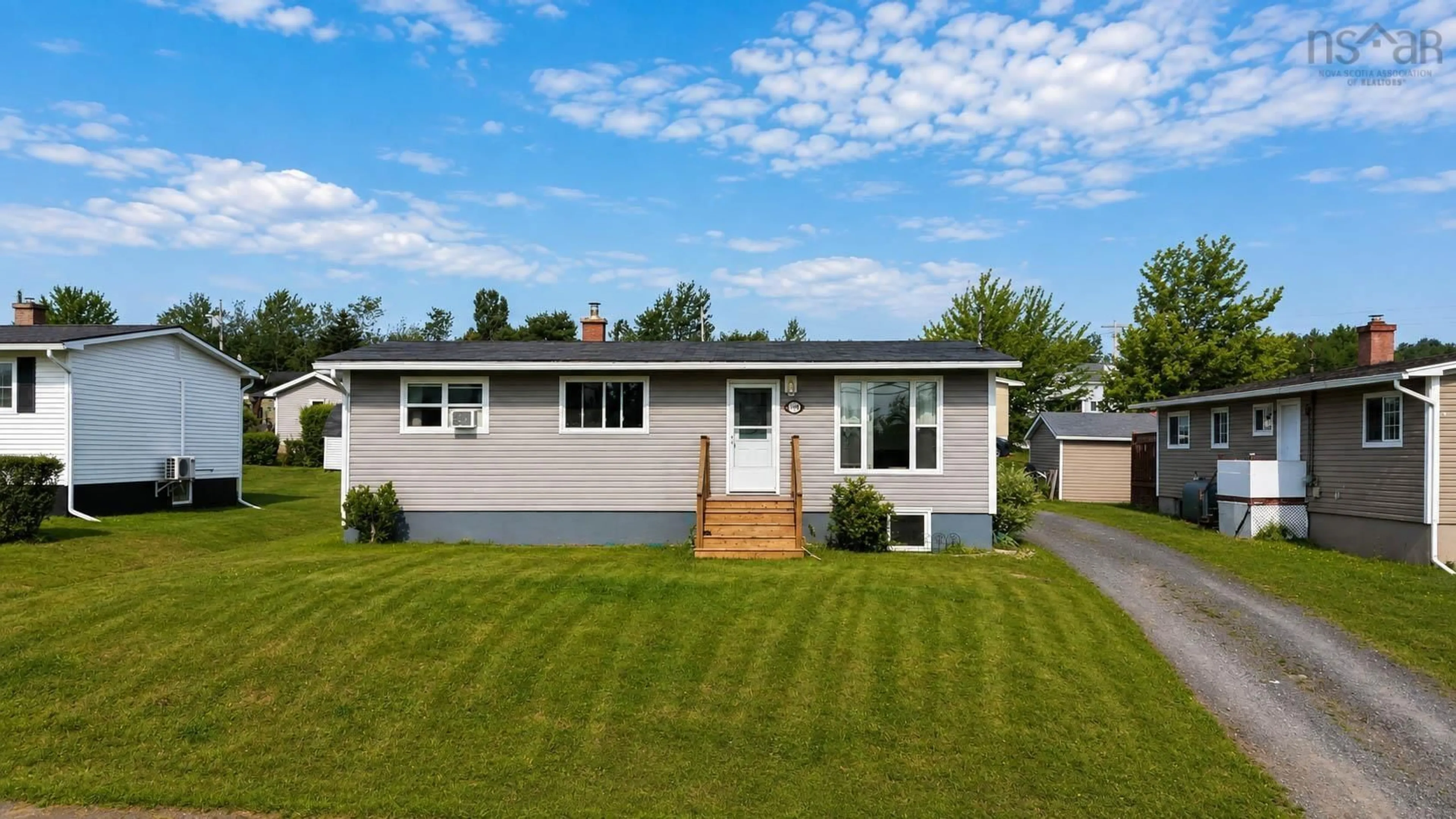 Home with vinyl exterior material, street for 1608 Office St, Westville Nova Scotia B0K 2A0