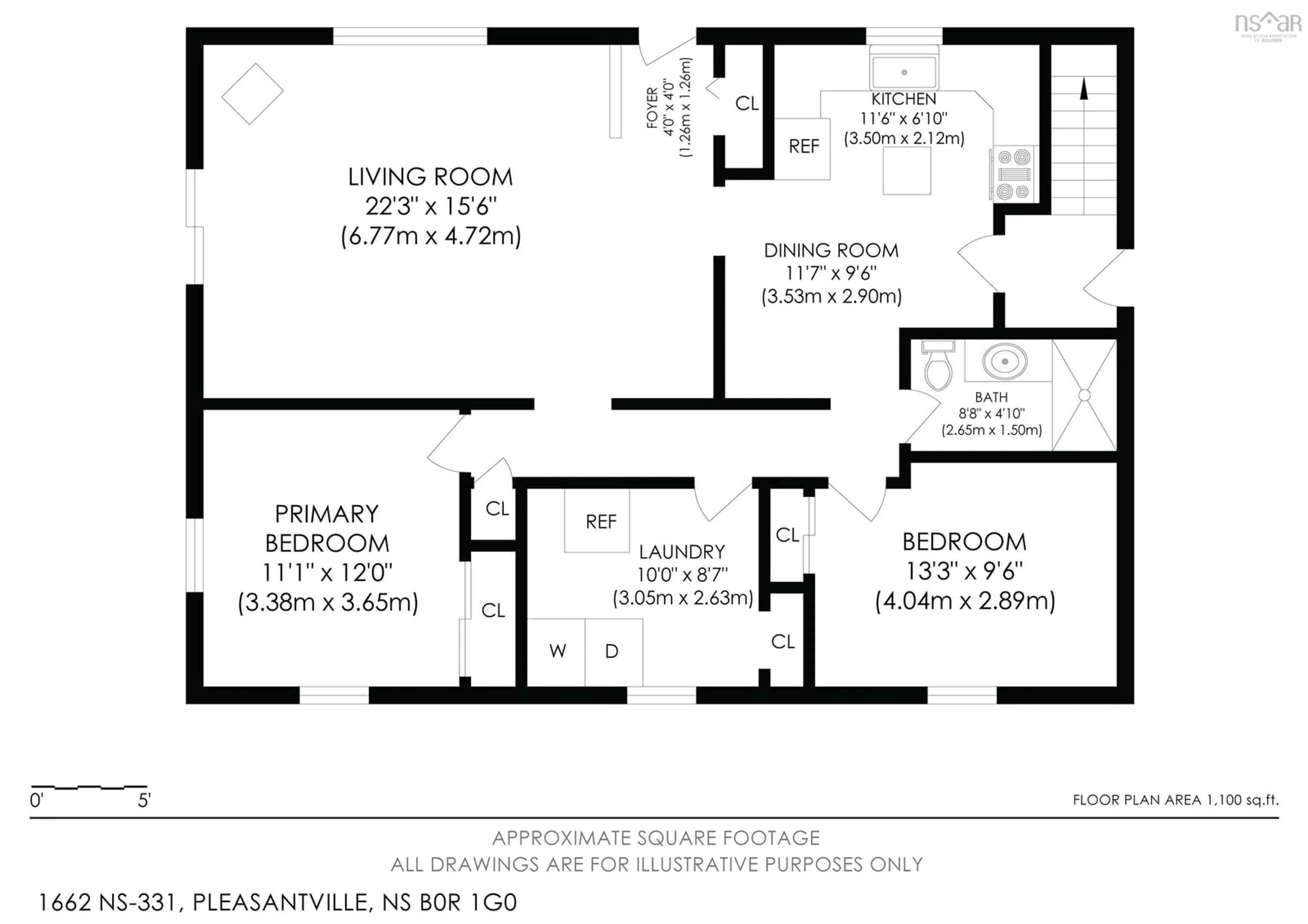 Floor plan for 1662 Highway 331, Pleasantville Nova Scotia B0R 1G0