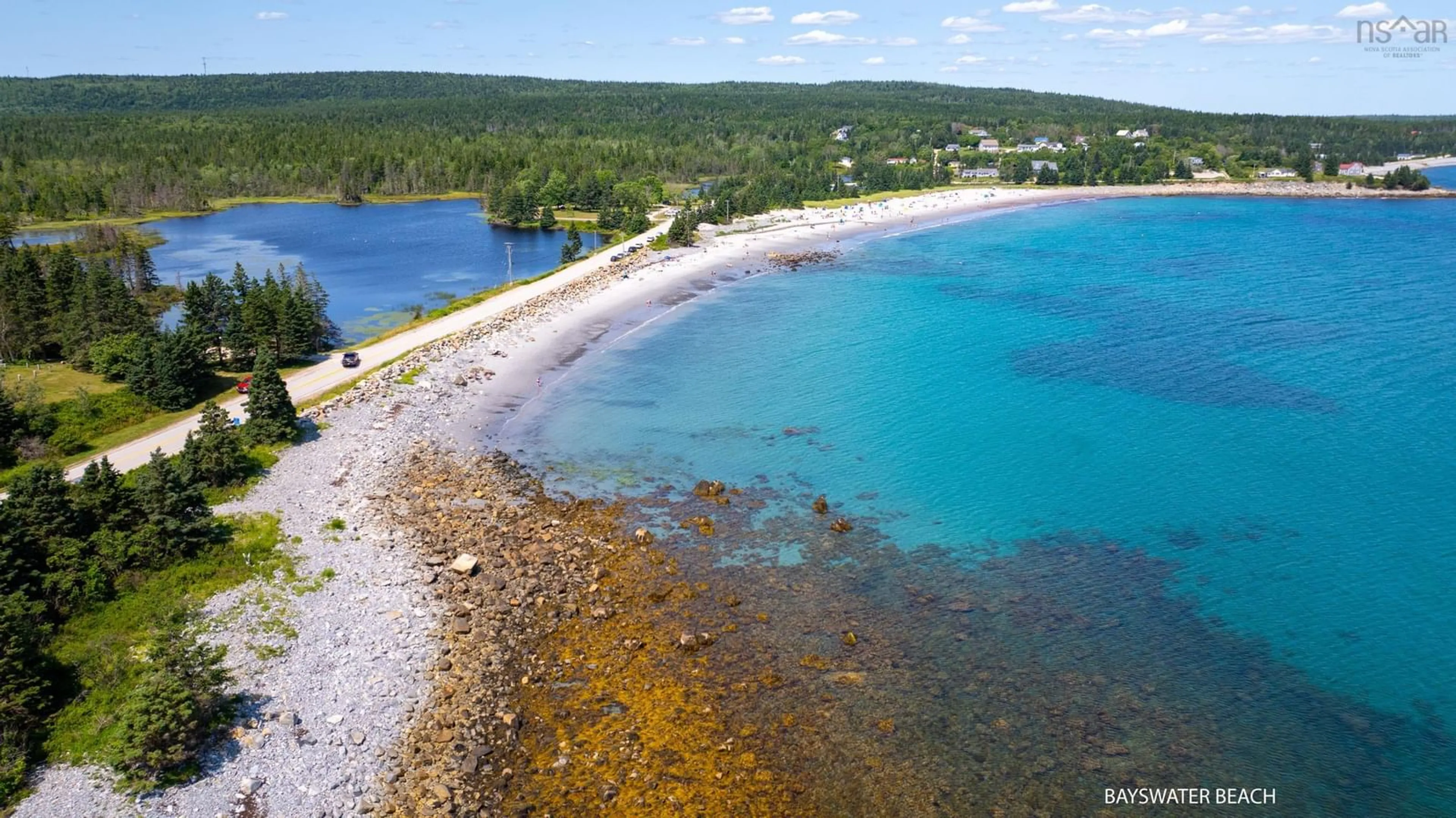 A pic from outside/outdoor area/front of a property/back of a property/a pic from drone, water/lake/river/ocean view for 4145 Highway 329, Bayswater Nova Scotia B0J 1T0
