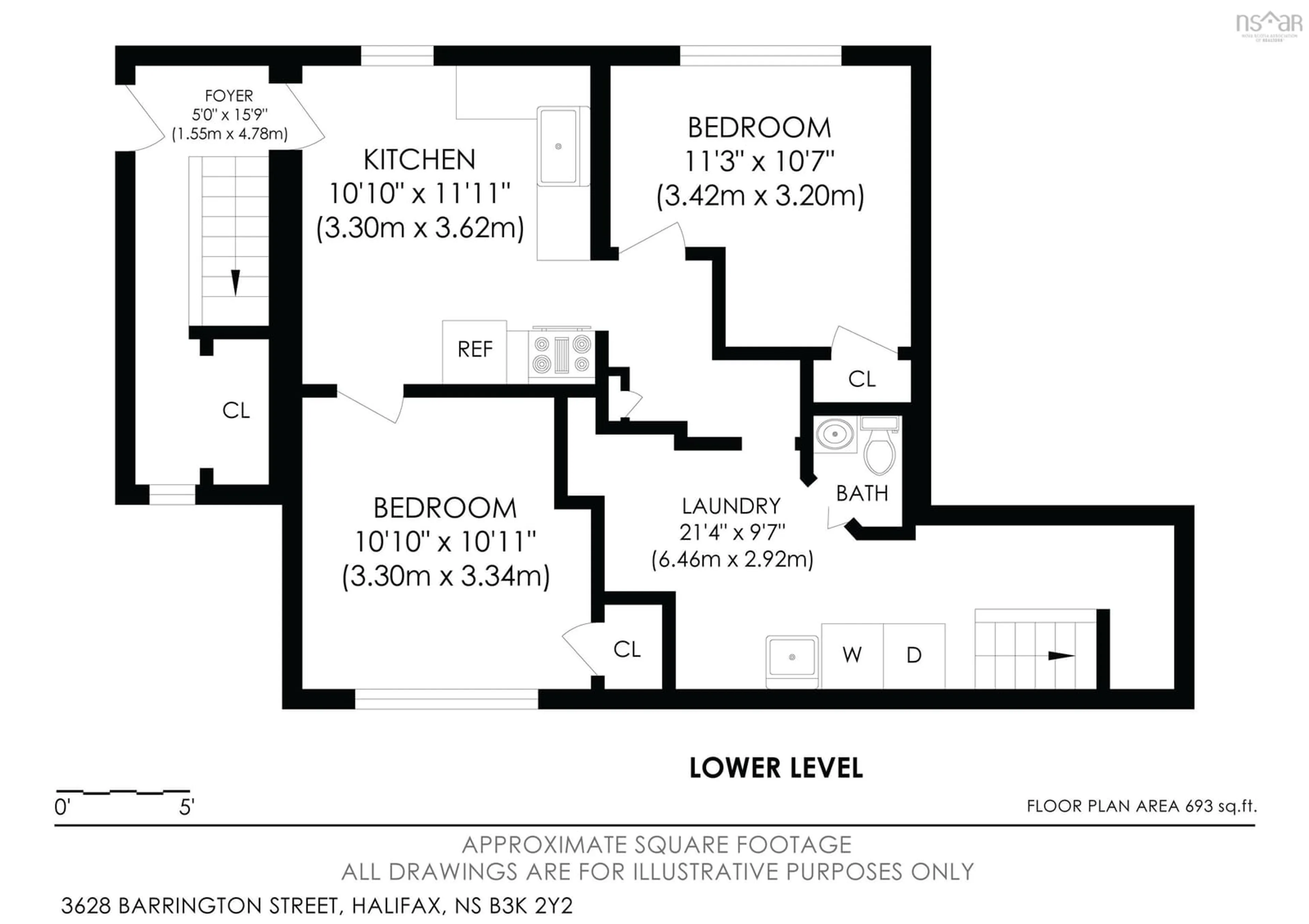 Floor plan for 3628 Barrington St, Halifax Nova Scotia B3K 2Y2