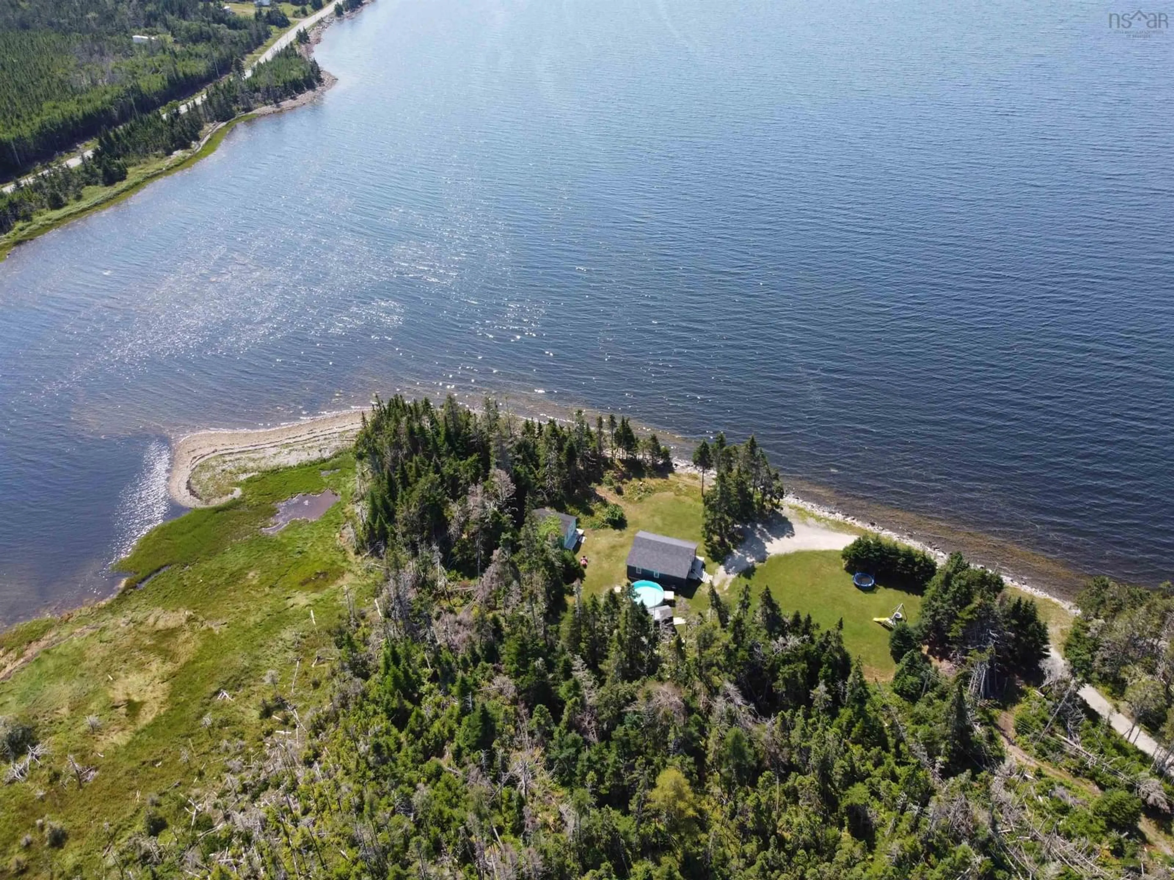 A pic from outside/outdoor area/front of a property/back of a property/a pic from drone, water/lake/river/ocean view for 282 Passage Rd, Watt Section Nova Scotia B0J 3B0