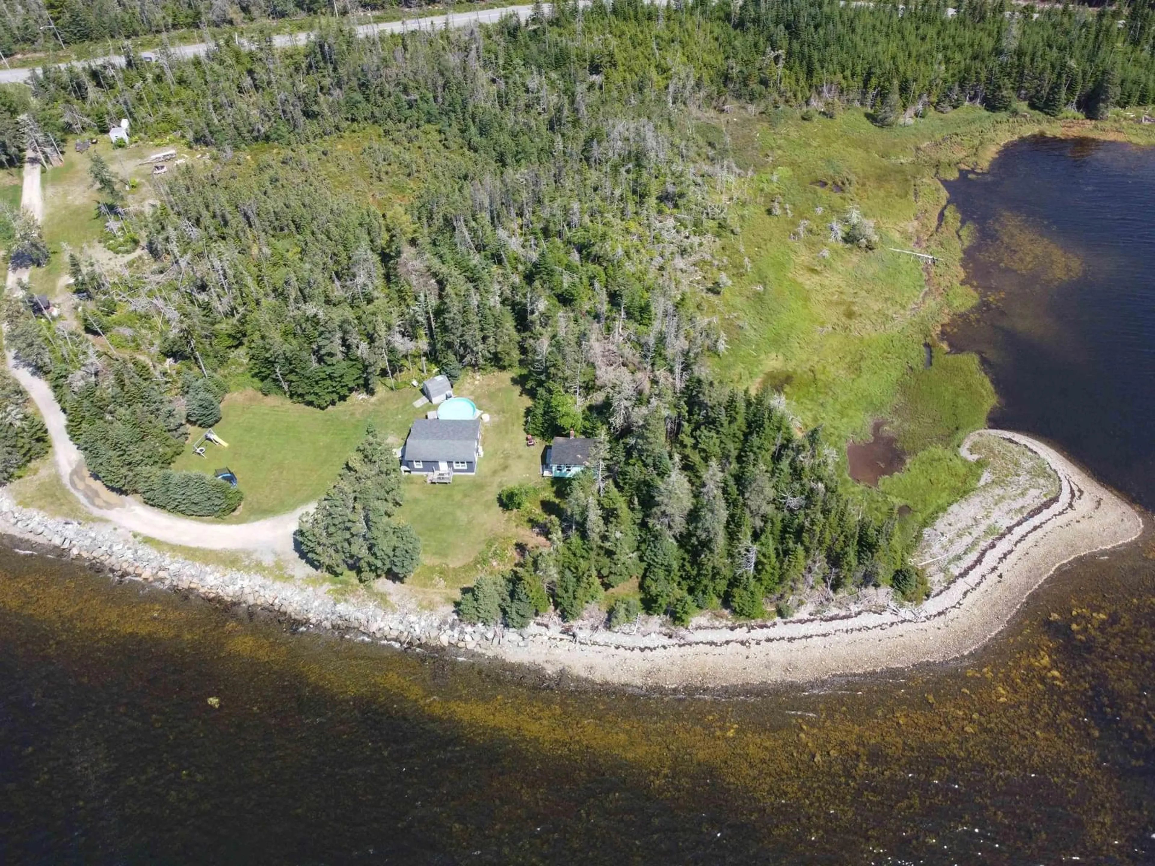 A pic from outside/outdoor area/front of a property/back of a property/a pic from drone, water/lake/river/ocean view for 282 Passage Rd, Watt Section Nova Scotia B0J 3B0