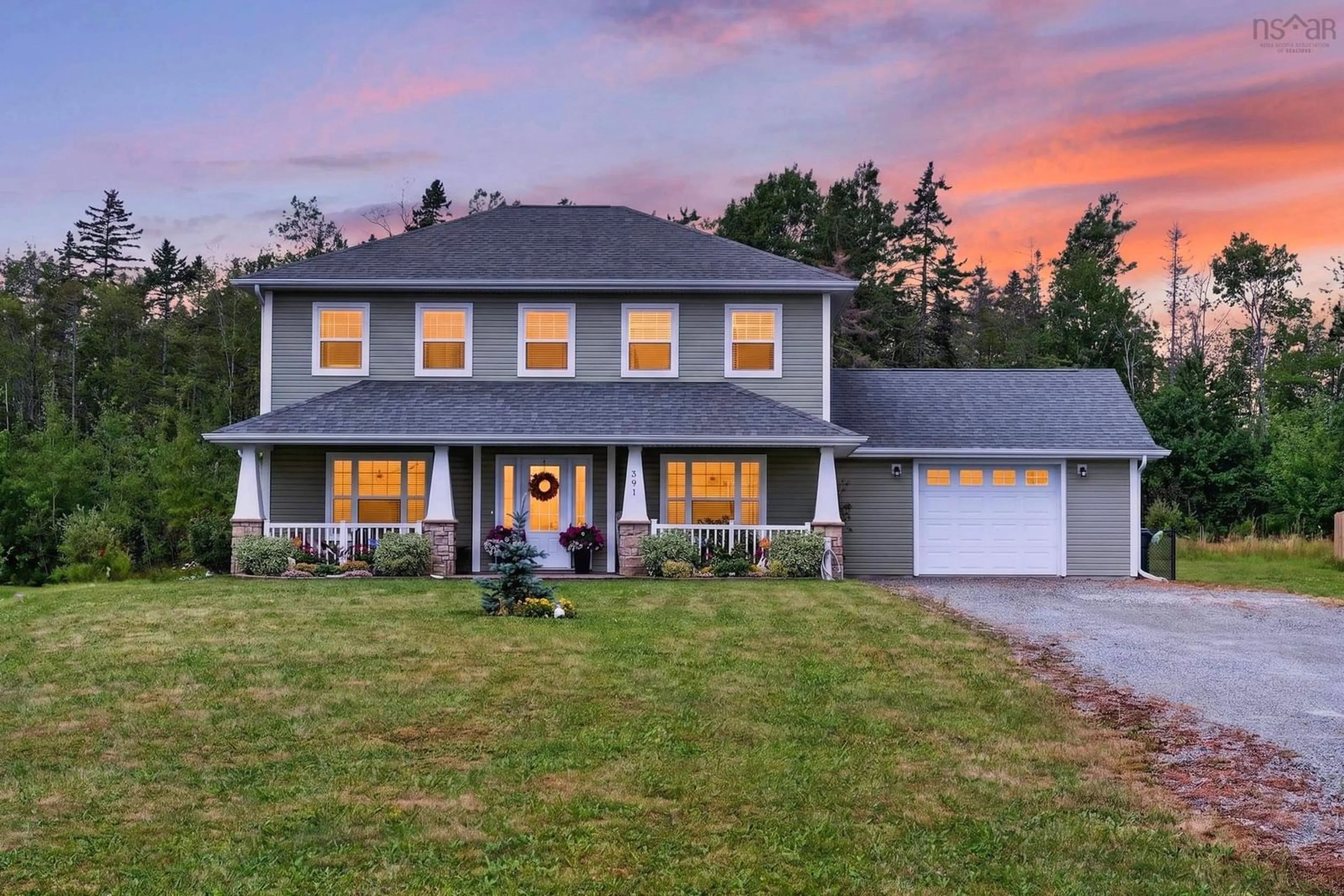 Home with vinyl exterior material, street for 391 Novak Dr, Westmount Nova Scotia B1R 0B1