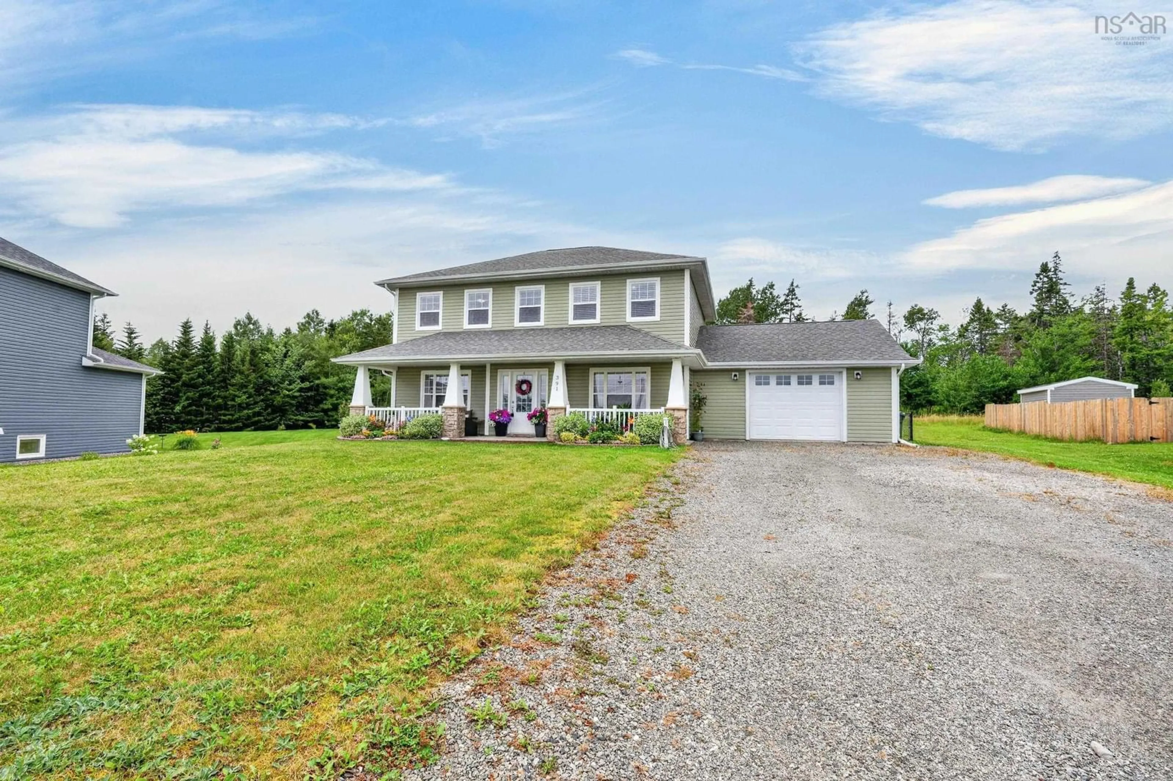 A pic from outside/outdoor area/front of a property/back of a property/a pic from drone, unknown for 391 Novak Dr, Westmount Nova Scotia B1R 0B1