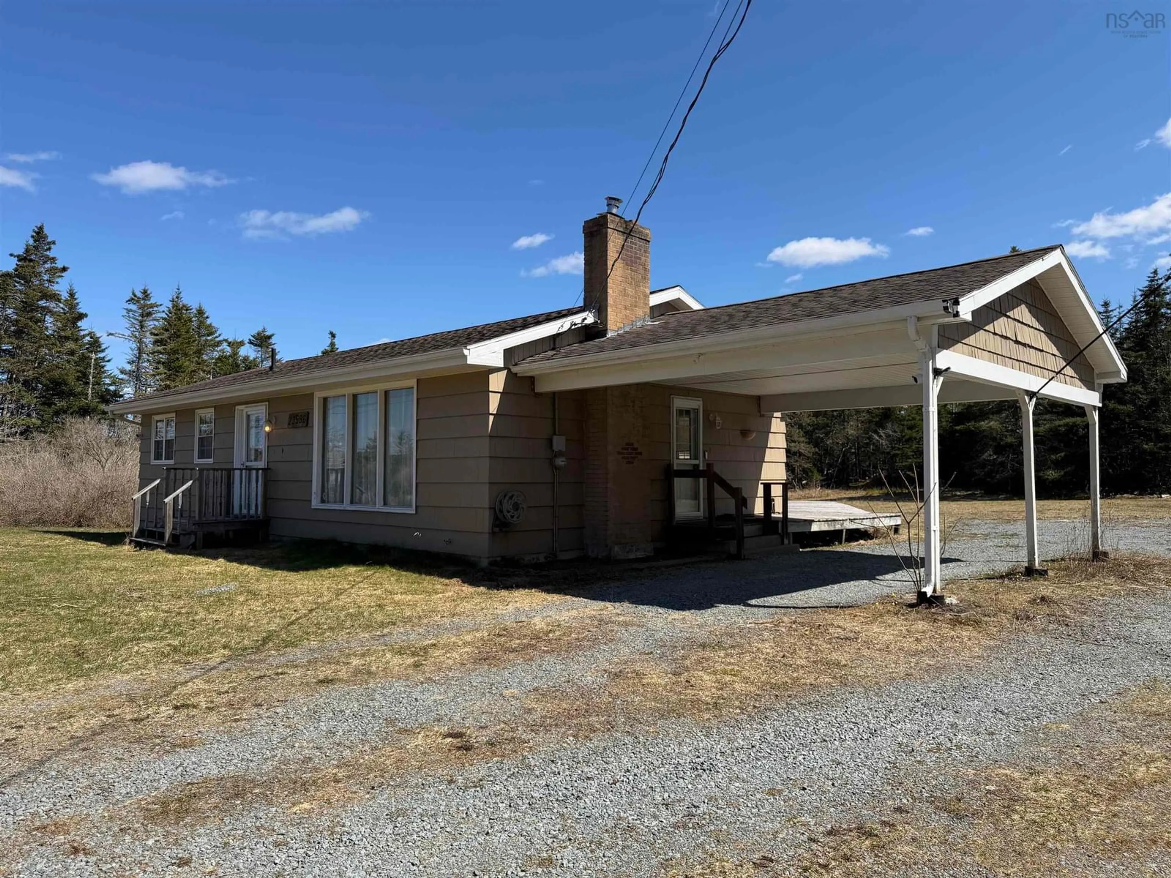 A pic from outside/outdoor area/front of a property/back of a property/a pic from drone, building for 23596 Highway 7, Sheet Harbour Nova Scotia B0J 3B0